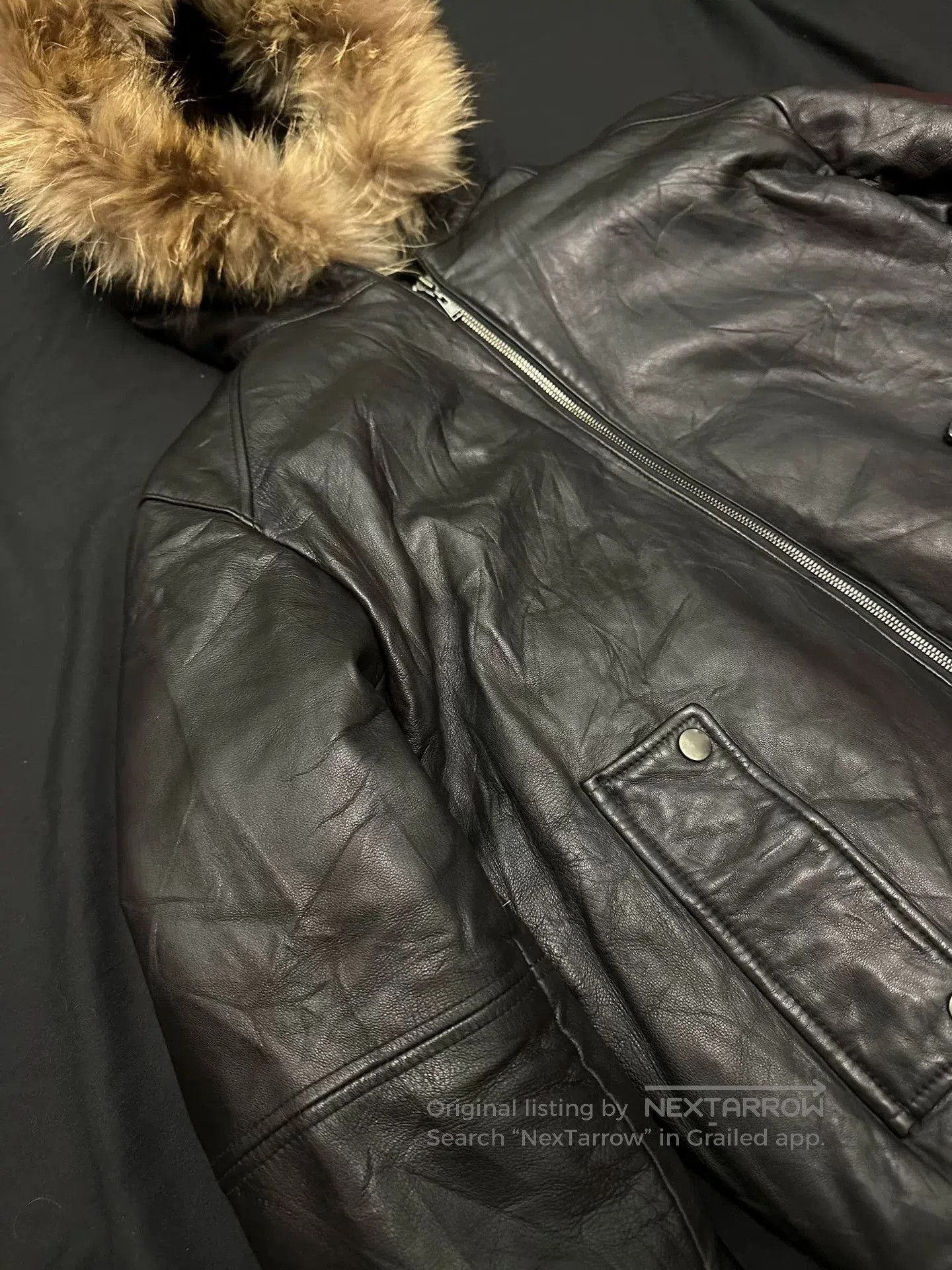 Vintage vintage black n2b bomber leather jacket. Size US L / EU 52-54 / 3 - 3 Thumbnail