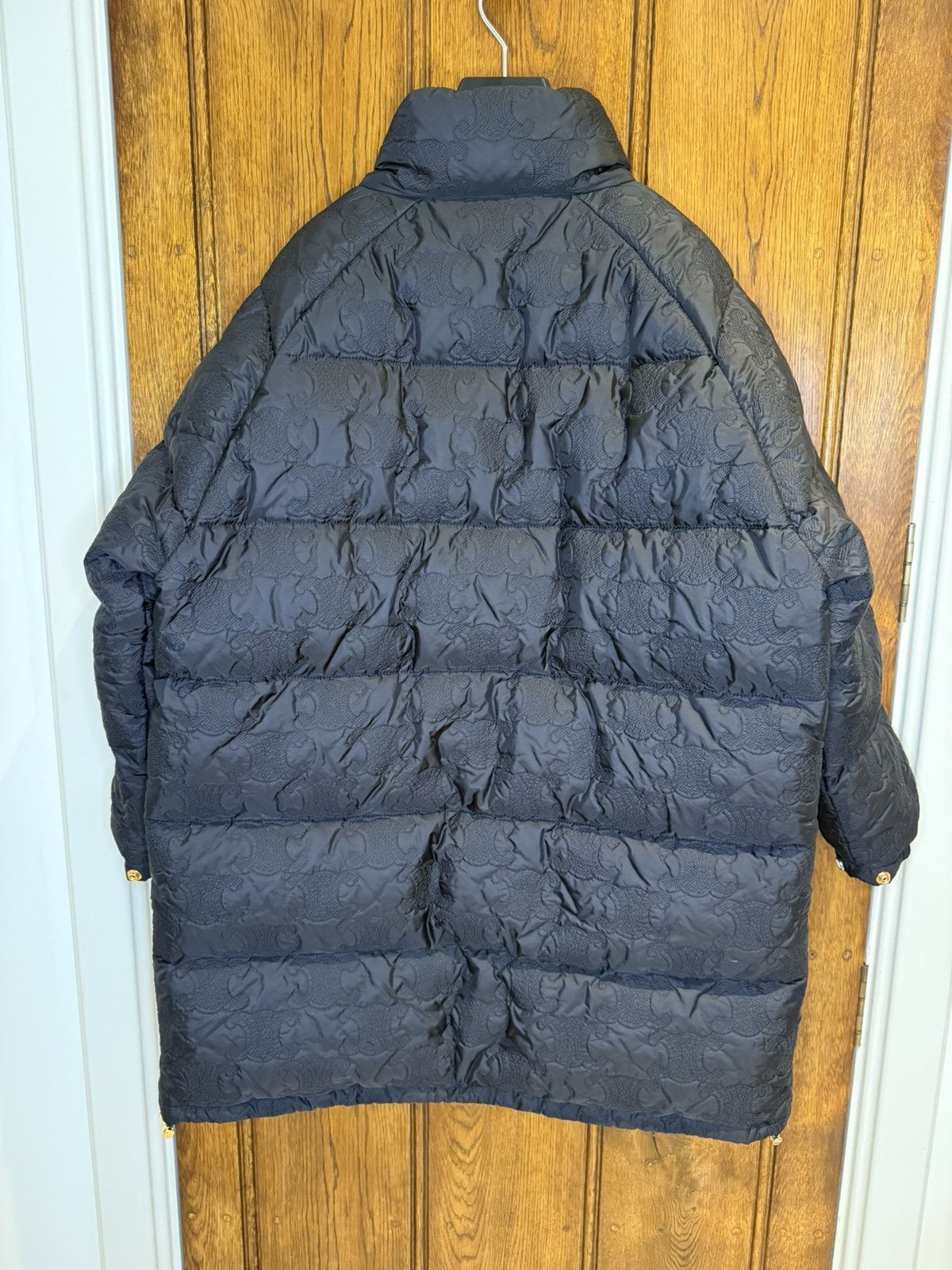 Celine $5k Celine Long Triomphe black logo coat jacket Hedi Slimane Size US M / EU 48-50 / 2 - 20 Thumbnail