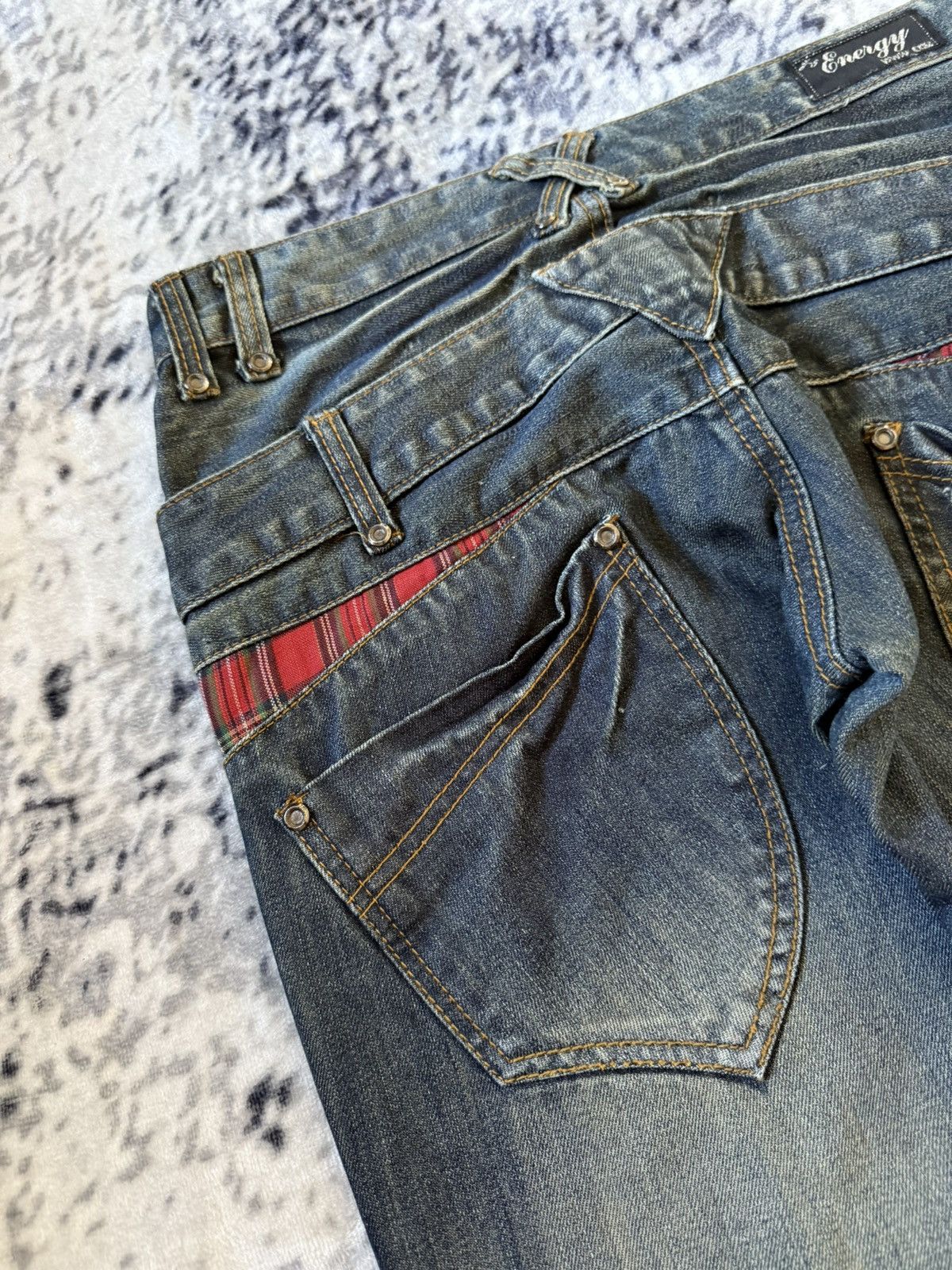 Japanese Brand Vintage Junya Watanabe Tornado Mart Style Double Waist Jeans Size US 30 / EU 46 - 15 Thumbnail