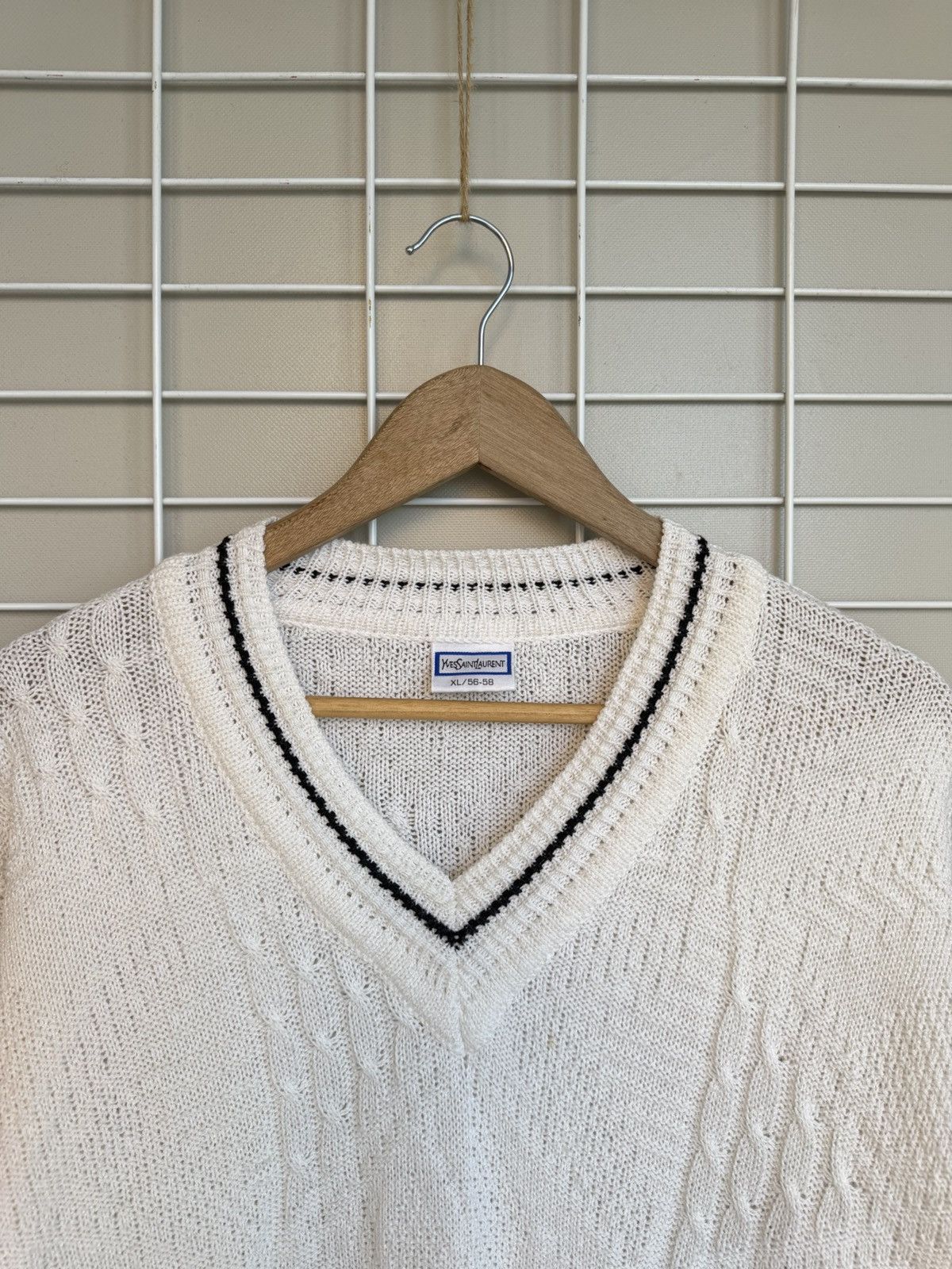 Yves Saint Laurent Yves Saint Laurent V-Neck Vintage Knit Sweater Mens Size XL Size US XL / EU 56 / 4 - 2 Thumbnail