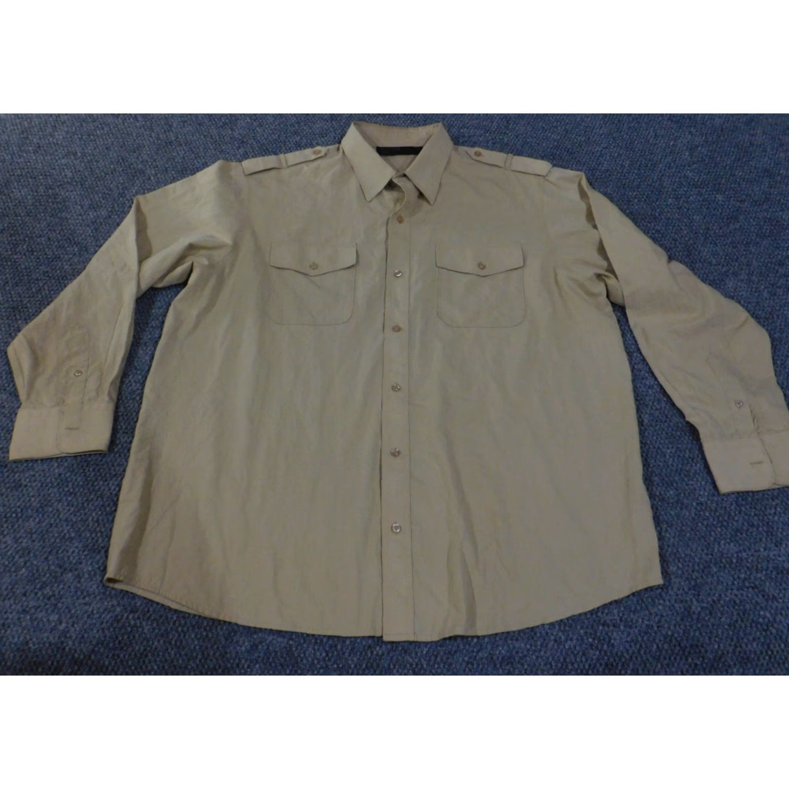 Rocawear Rocawear Shirt 4XL Mens Beige Knit Button-Up Pocket Collared Long Sleeve Retro Vintage Classic 90s Hip-Hop Size US XXL / EU 58 / 5 - 3 Thumbnail