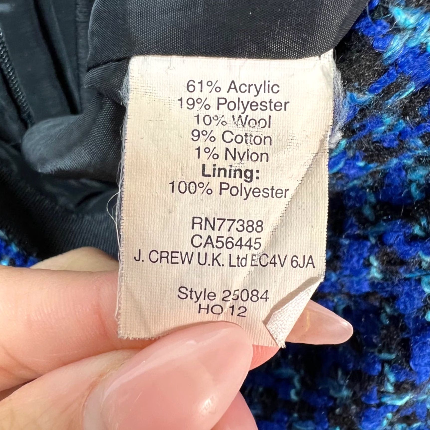 J.Crew J. Crew Skirt Womens 0 Tweed Mini Blue Black Wool Blend Textured Wool Blend Casual Business Short Lined Vintage No Mens Womens Size 25" / US 0 / IT 36 - 4 Thumbnail