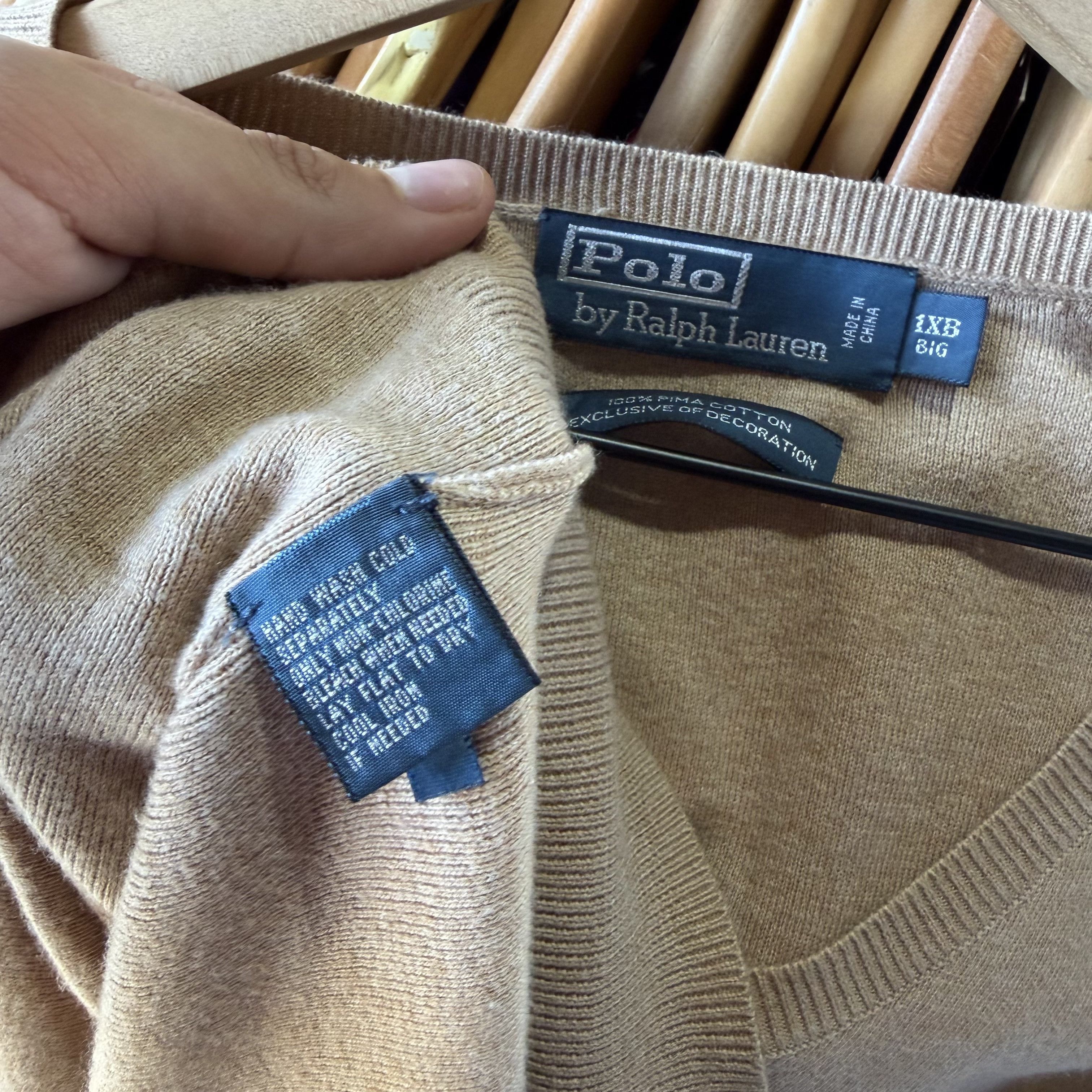 Polo Ralph Lauren Vtg Polo Ralph Lauren Sweater Vest Pima Cotton V-Neck 90s Size US XL / EU 56 / 4 - 5 Thumbnail