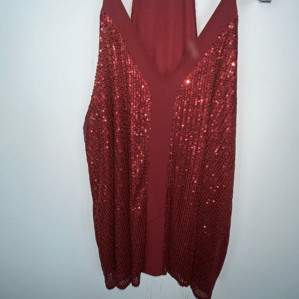 Other Sparkle Burgundy Lined Racerback Back Adjustable Strap Tank Size XXL / US 16-18 / IT 52-54 - 2 Thumbnail