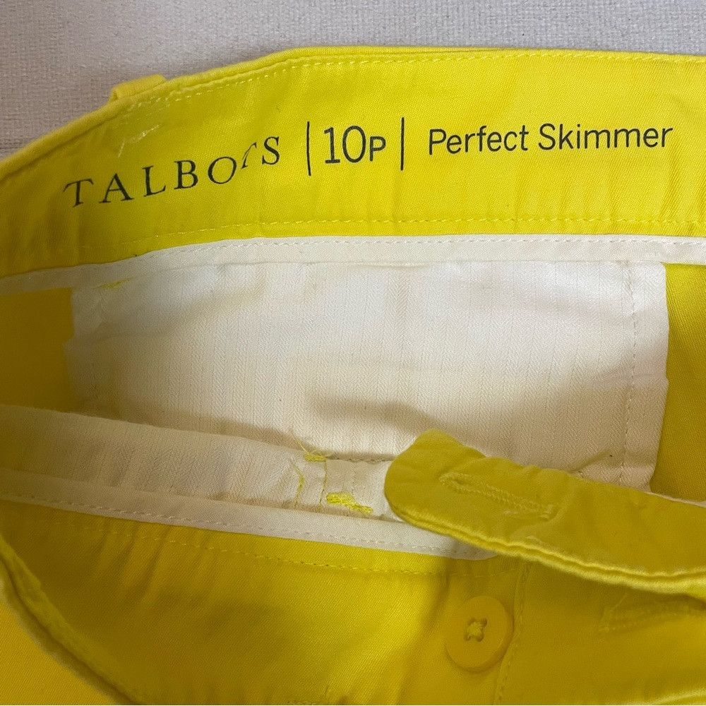 Talbots NWT New Talbots Pedal Pusher Perfect Skimmer Cotton Yellow Size 32" / US 10 / IT 46 - 9 Thumbnail