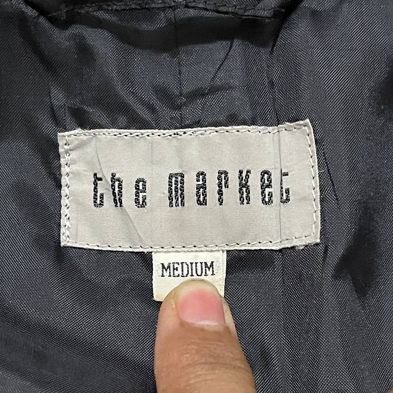 Japanese Brand Vintage The Market Wool Jacket Leather Collar Size US M / EU 48-50 / 2 - 7 Thumbnail