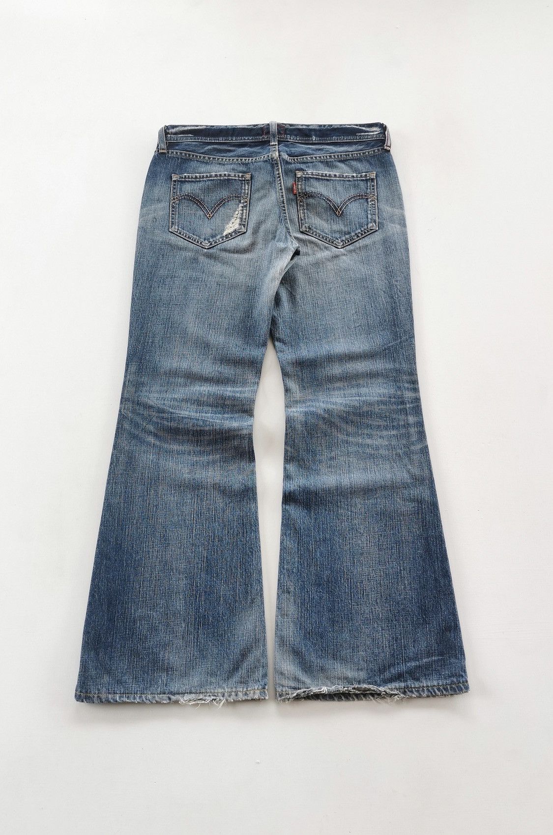 Levi's Vintage Levis Redloop Flare Distressed Jeans Size 32" / US 10 / IT 46 - 6 Thumbnail
