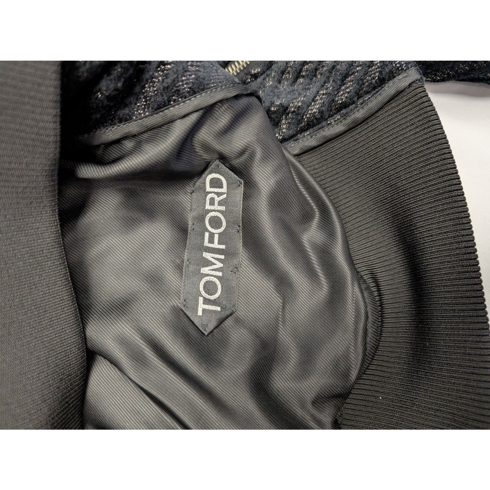 Tom Ford o1rshd1 Wave Jacquard Bomber Jacket in black Size US L / EU 52-54 / 3 - 14 Thumbnail