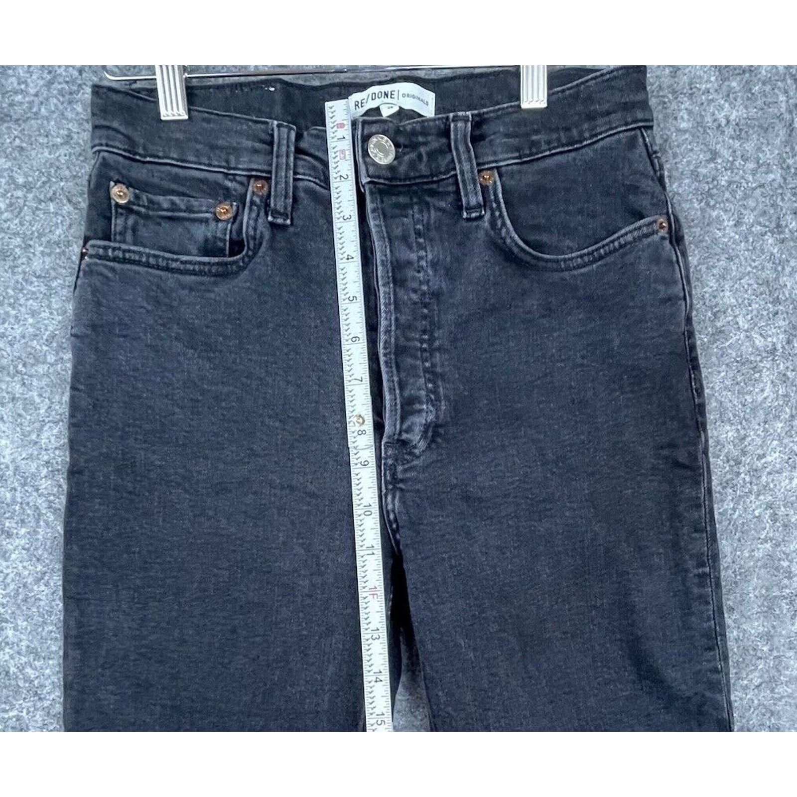 RE/DONE Re/Done Jeans Womens 28 Faded Black Straight Raw Hem Size 28" / US 6 / IT 42 - 4 Thumbnail