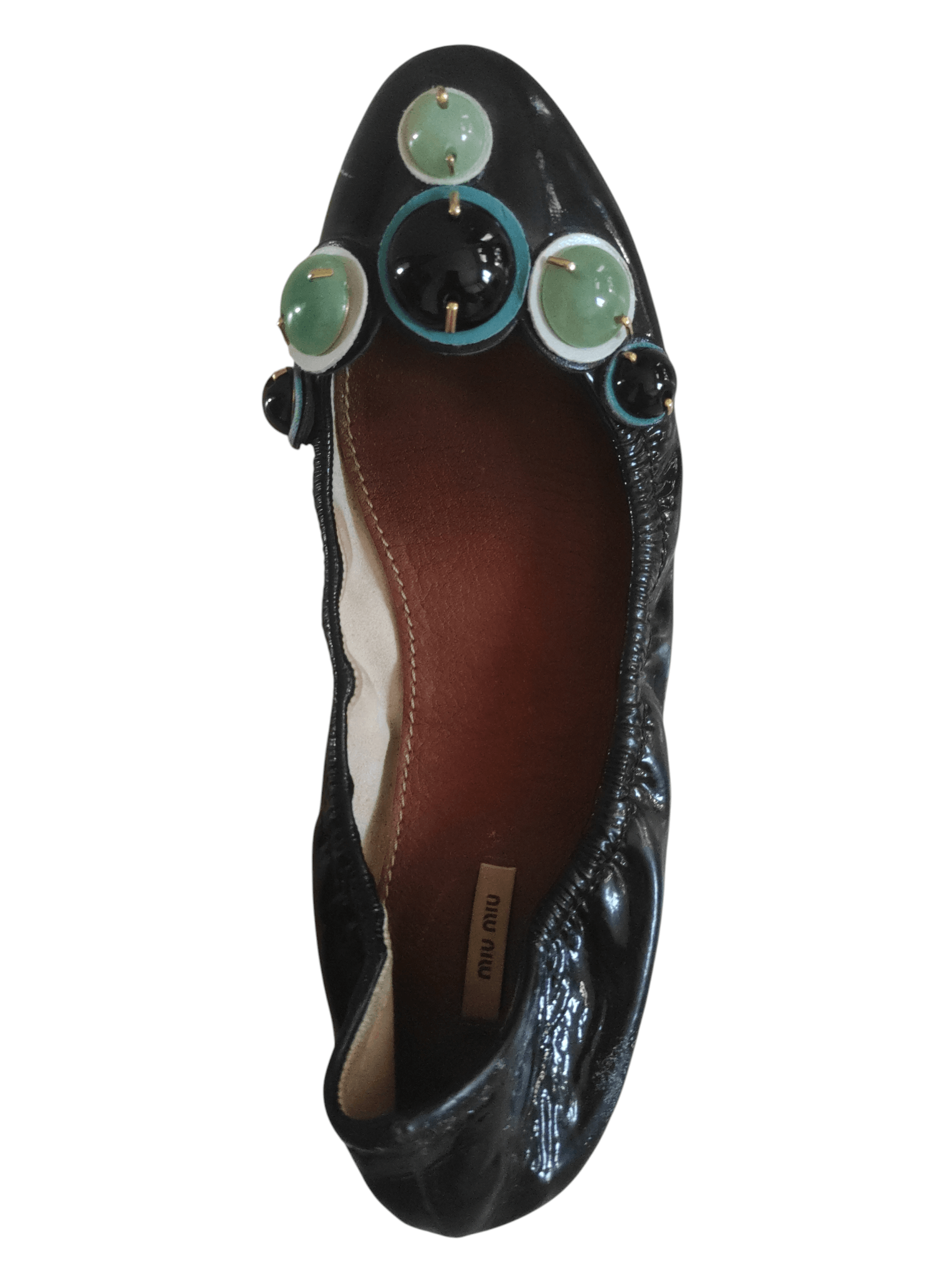 Miu Miu Miu Miu Embellished Ballerinas Black Made in Italy Size US 6 / IT 36 - 2 Thumbnail