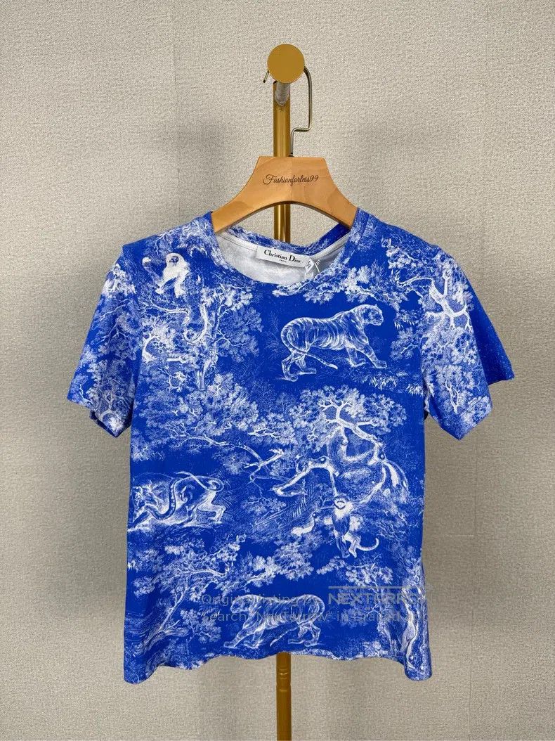Dior Dior Blue Animal World Printed T-shirt Size US XS / EU 42 / 0 - 1 Thumbnail