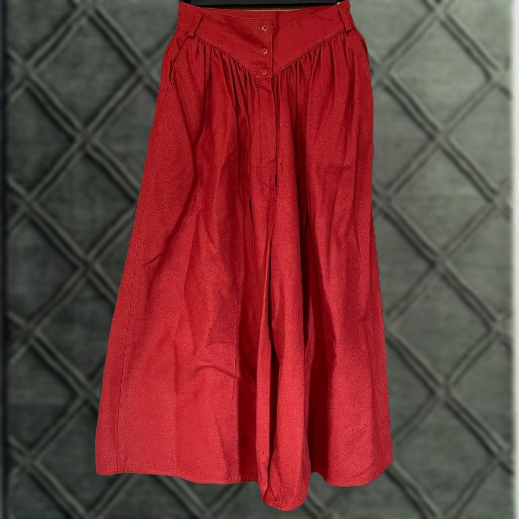 YOKE VTG Carole Little for Saint Tropez West Gaucho Women's 6 100% Silk Rust Silk Gaucho Yoke 70s Vintage Womens Mens/ Womens? Size ONE SIZE - 1 Thumbnail