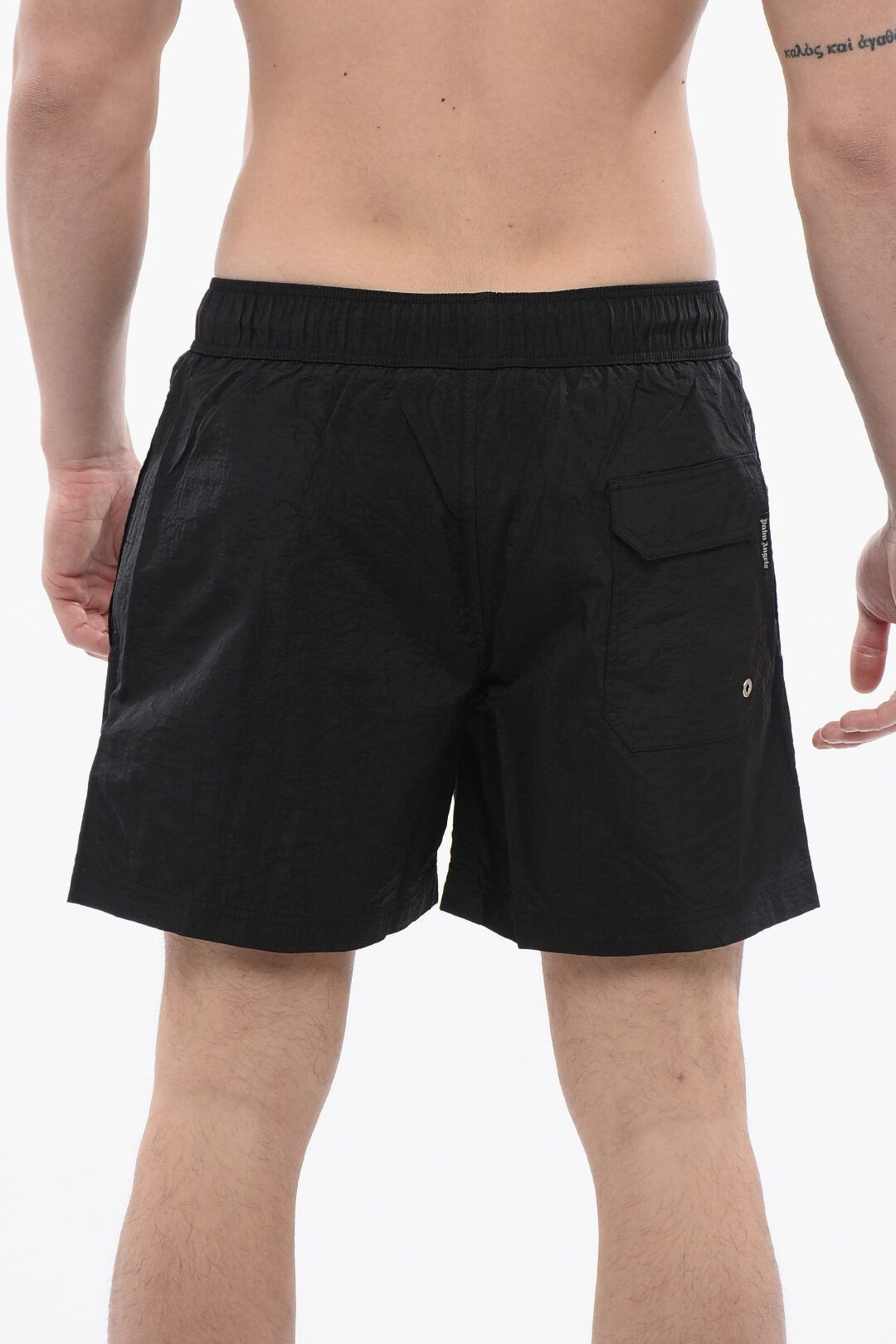 Palm Angels og1mm0825 Drawstringed Swimshort in Black Size US 28 / EU 44 - 2 Thumbnail