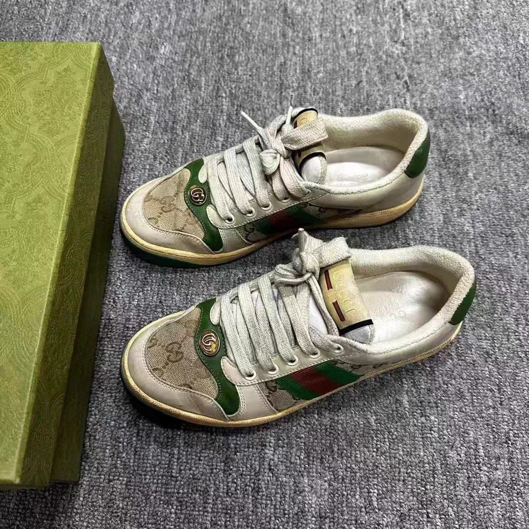Gucci Gucci GG Distressed Sneakers 95 New 37 box & accs Size US 6 / IT 36 - 1 Thumbnail
