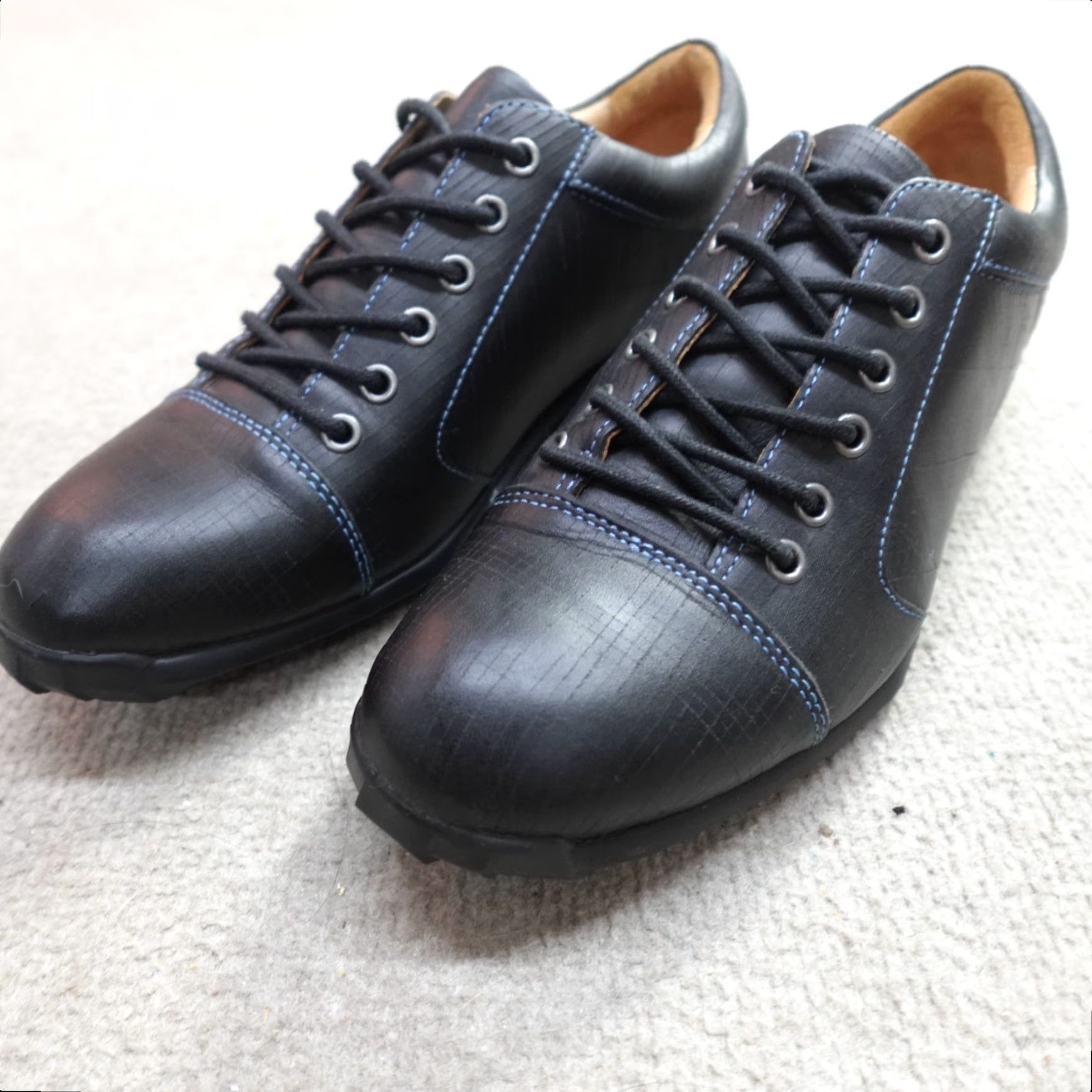 John Fluevog John Fluevog Sneakers 8 Black Leather Elroy Cap Toe Men Casual Shoe Cap Toe 8 Black Leather Sneakers D Rubber Cap Toe Size ONE SIZE - 2 Thumbnail