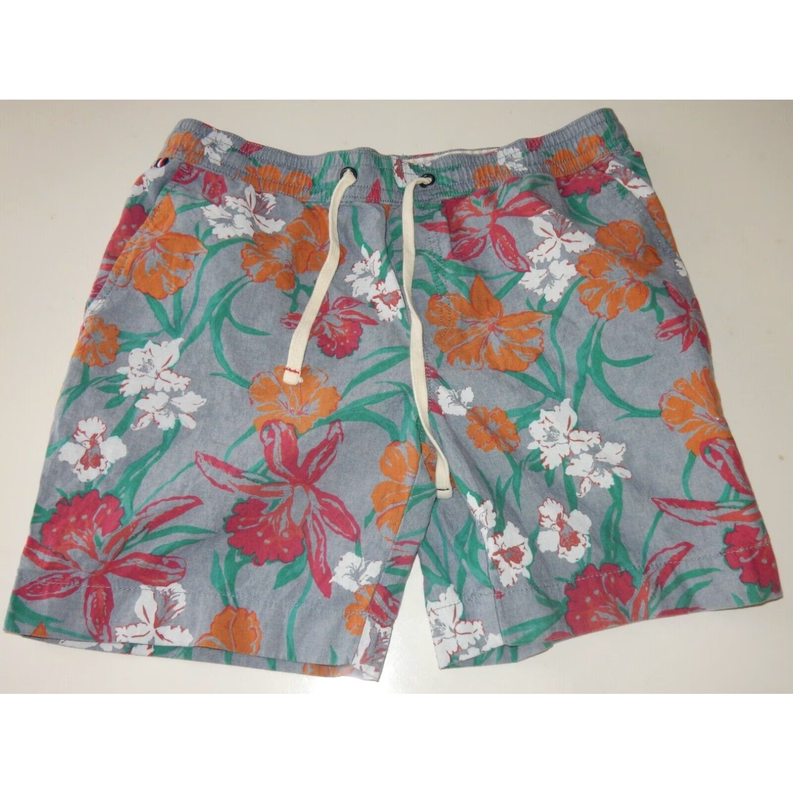Tommy Hilfiger Tommy Hilfiger Mens Blue Floral Chino Shorts Medium 7" Inseam Cotton Size US 31 - 1 Thumbnail