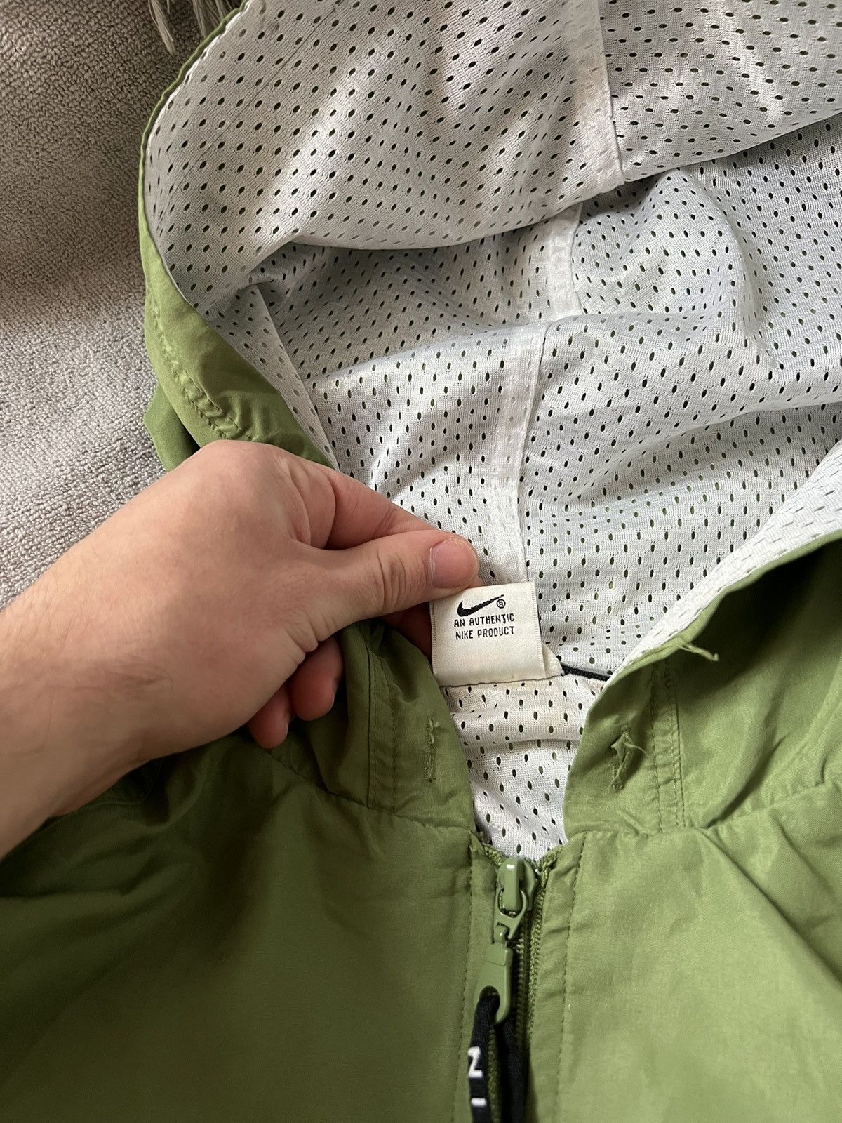 Nike × Vintage Nike vintage anorak nylon jacket drill 90s y2k green swoosh Size US M / EU 48-50 / 2 - 5 Thumbnail