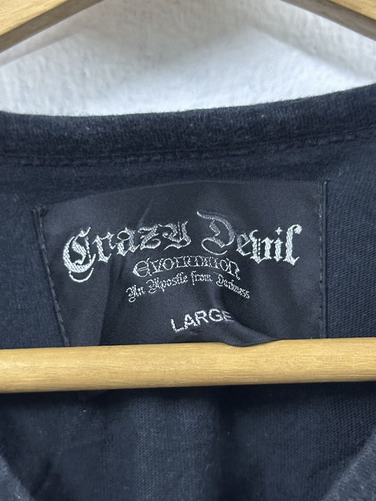 semanticdesign Vintage Crazy Devil Japanese Poem V-Neck T-Shirt Size US M / EU 48-50 / 2 - 8 Thumbnail