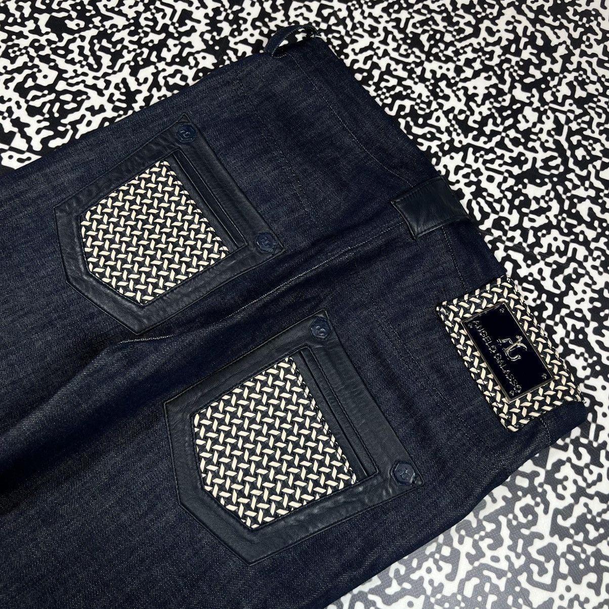 Angelo Galasso ANGELO GALASSO Denim Jeans Leather Pocket Luxury Rare Style Size US 34 / EU 50 - 5 Thumbnail