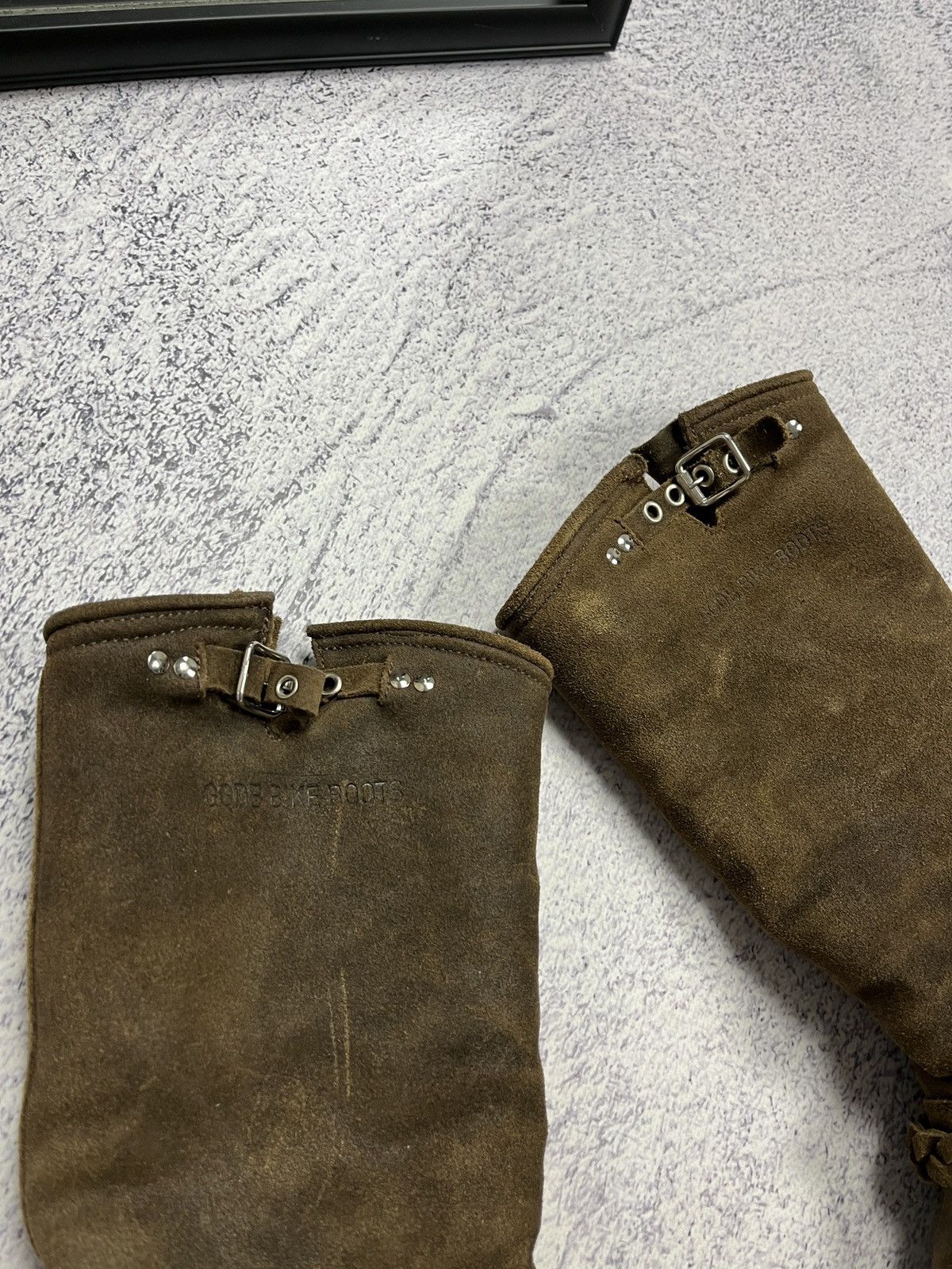 Golden Goose Golden Goose DB Brown Suede Racing Biker Moto Boots Rare Y2K Size US 7 / IT 37 - 4 Thumbnail