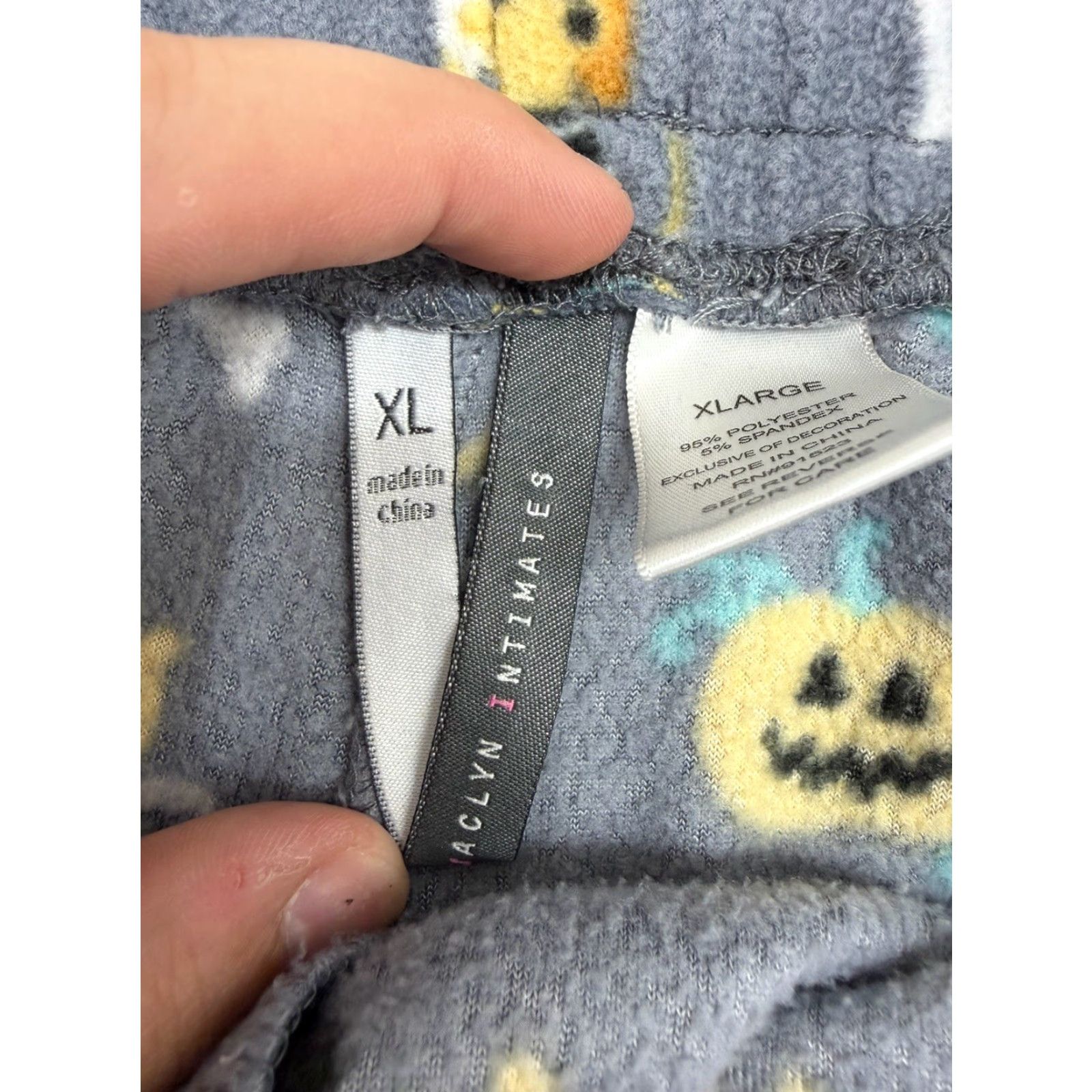 Vintage Jaclyn Intimates Womens Pants XL Gray Halloween Dog Fleece PJ Jogger Size 40" / US 18 - 4 Thumbnail