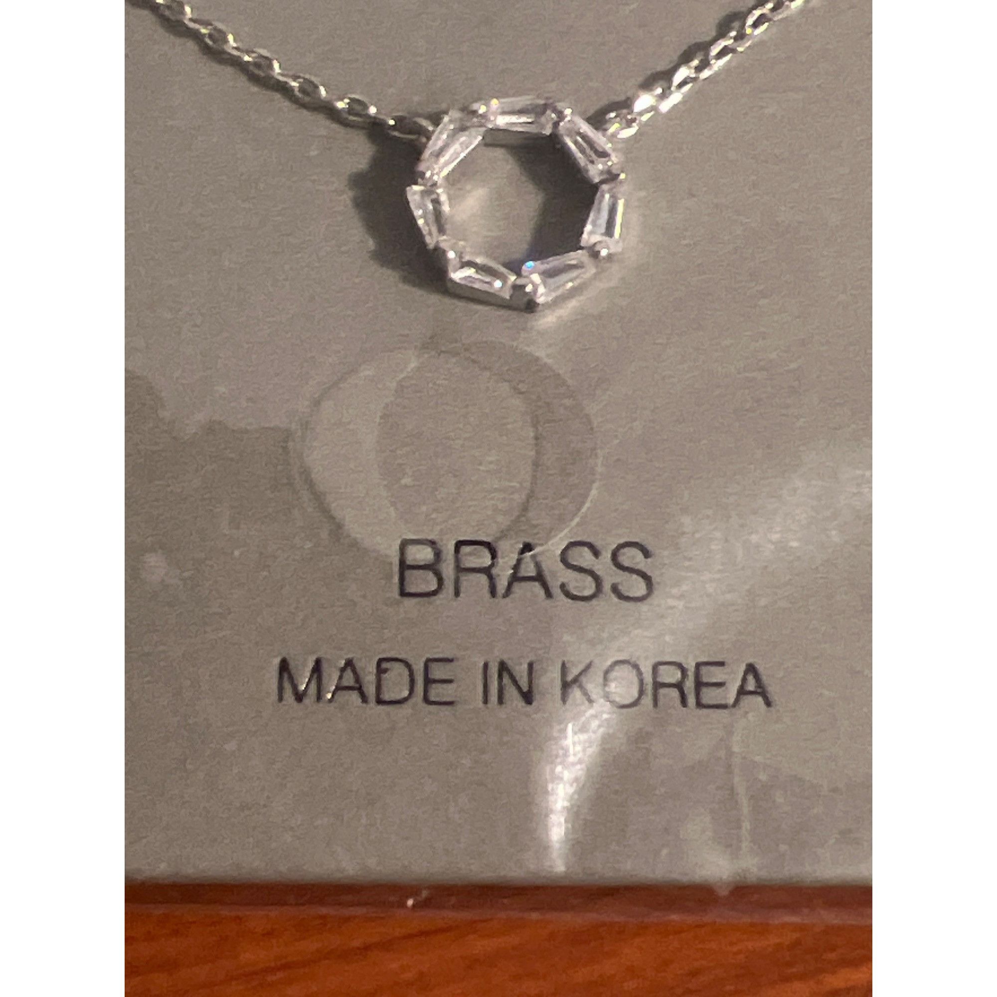 Other AVEC Brass Silver Tone O Initial Necklace Clear Rhinestones Size ONE SIZE - 4 Thumbnail
