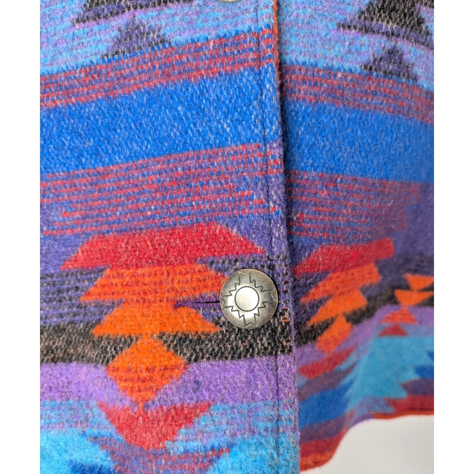 Vintage VTG Pioneer Wear Coat Aztec Lined SouthWest Western Jacket Made USA 14 Wool Size XL / US 12-14 / IT 48-50 - 3 Thumbnail
