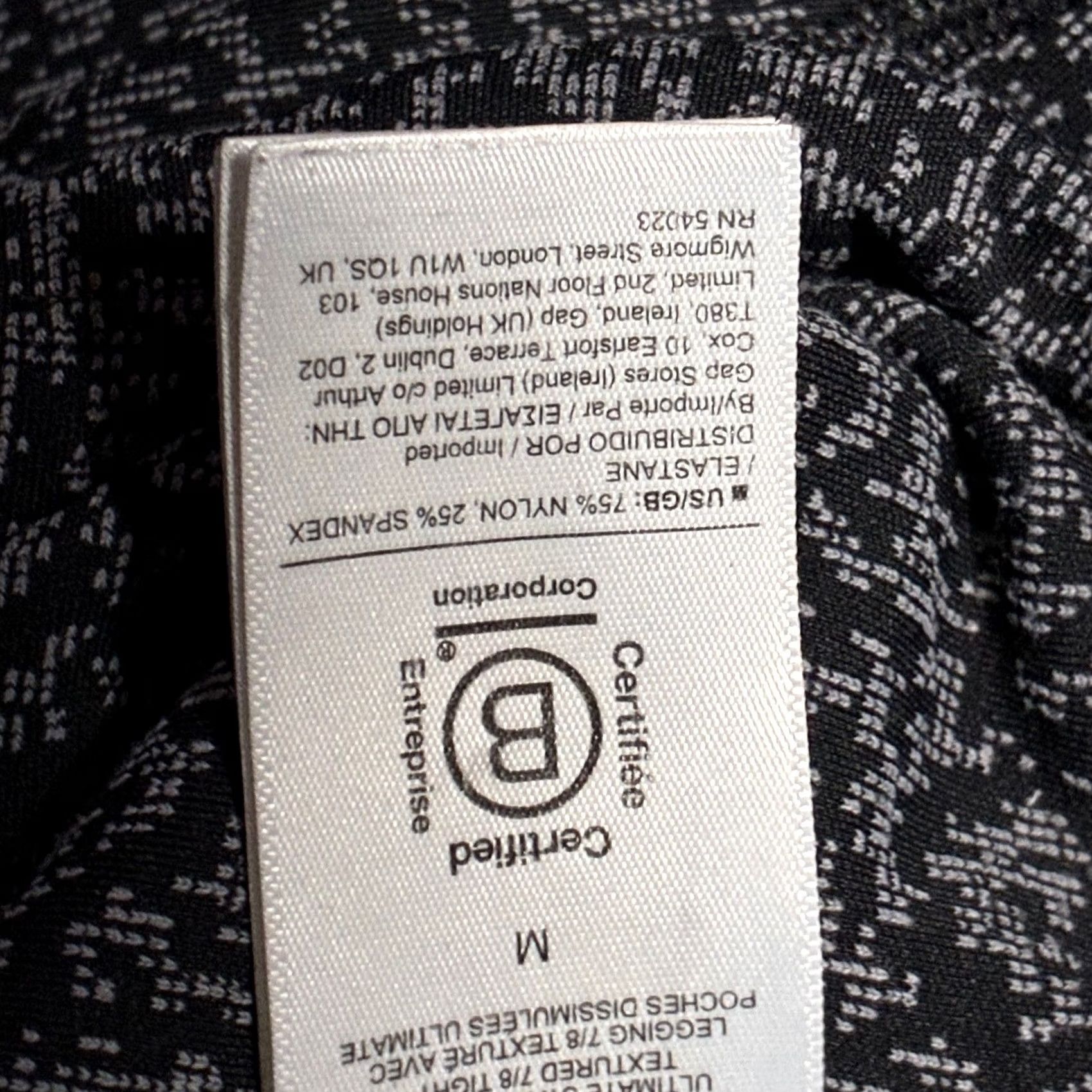 Athleta VINTAGE N/A Athleta Leggings Womens M Black Grey Textured 7/8 Tights with Pockets Activewear Running Gym Yoga Compression Shadowed Size 32" / US 10 / IT 46 - 7 Thumbnail