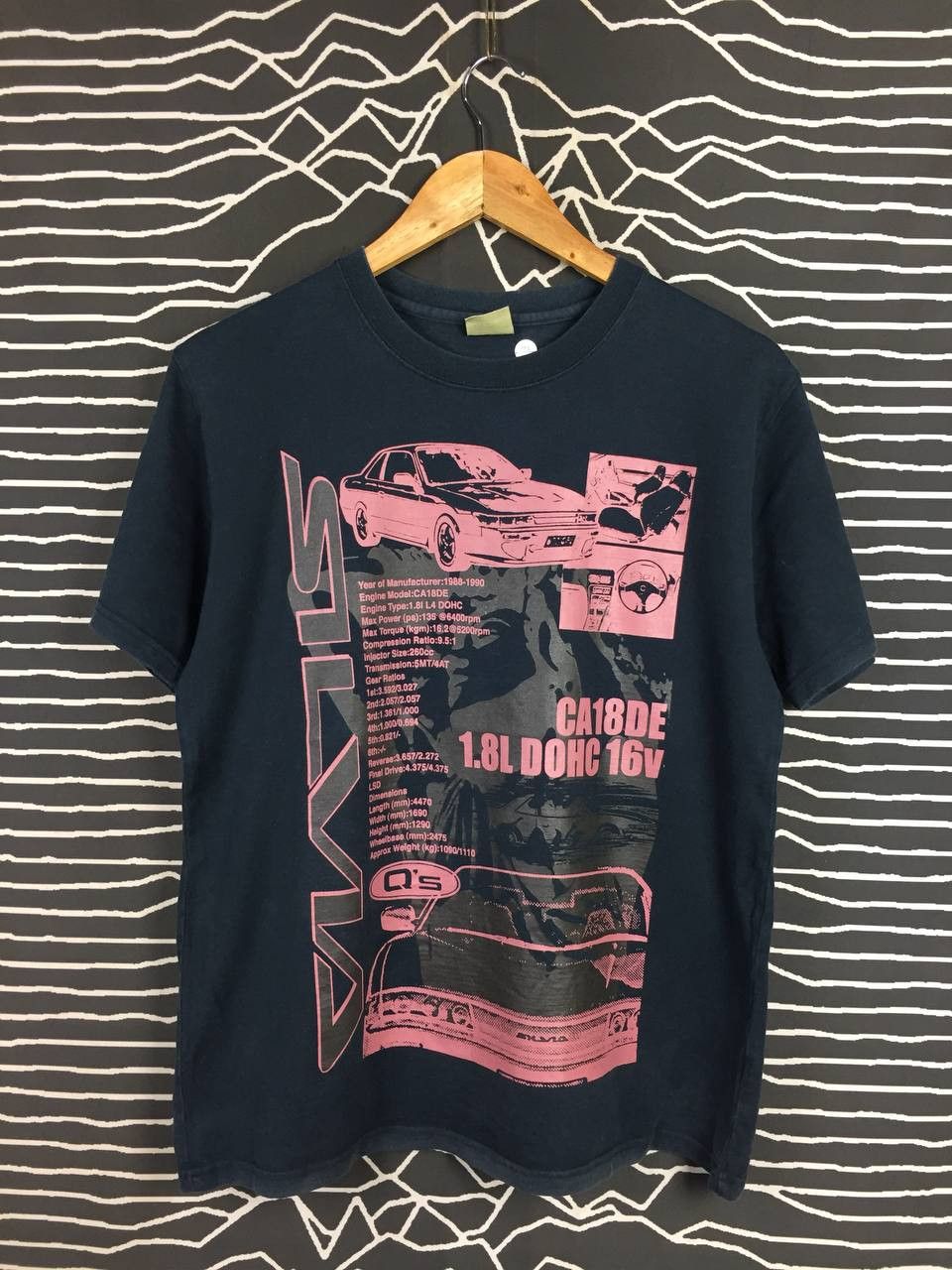 Vintage Vtg Nissan Silvia S13 CA18DE Engine Specs JDM Racing Tee Size US M / EU 48-50 / 2 - 1 Thumbnail