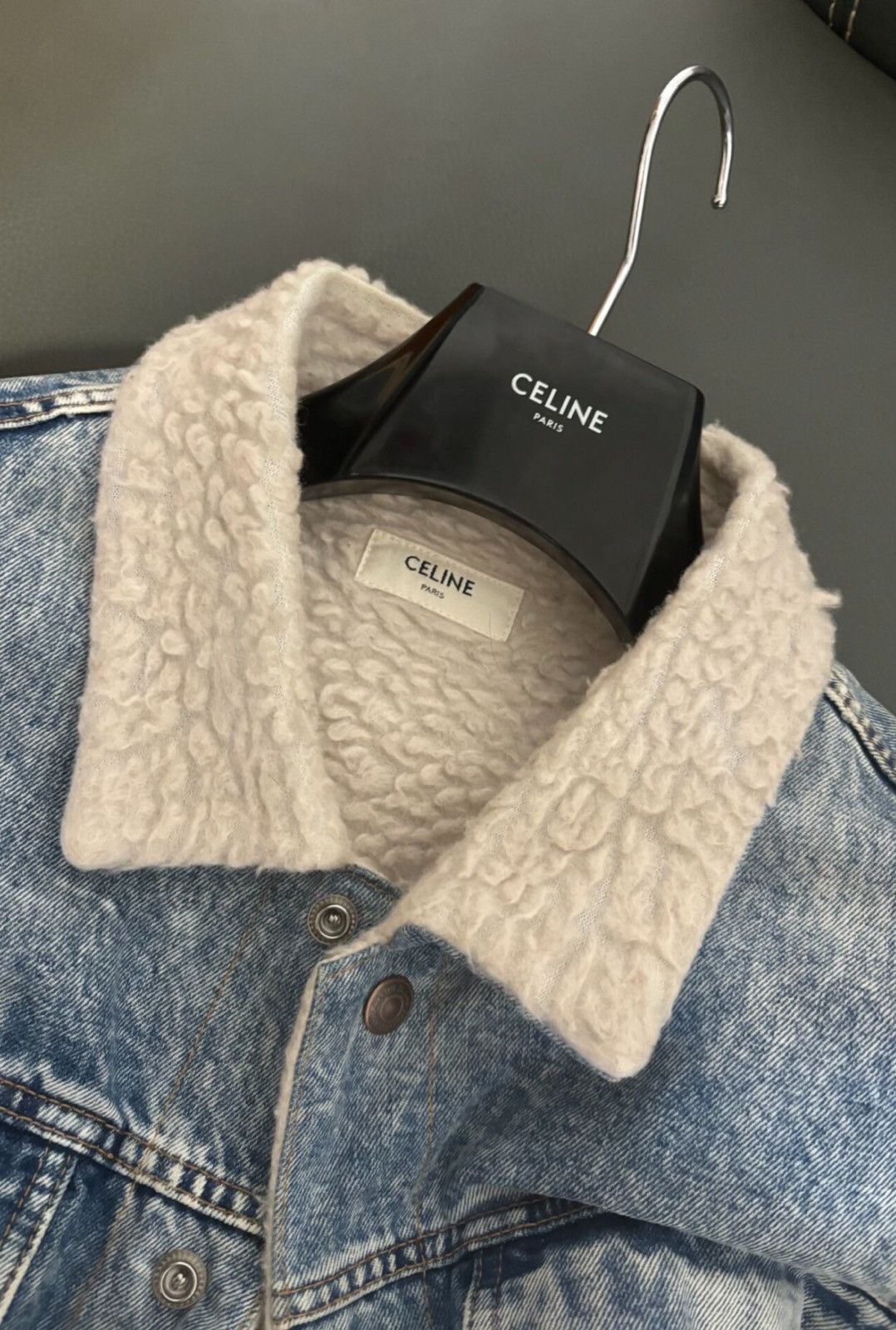 Celine Celine 2021FW Runway Lamb Fur Denim Jacket Size US L / EU 52-54 / 3 - 3 Thumbnail