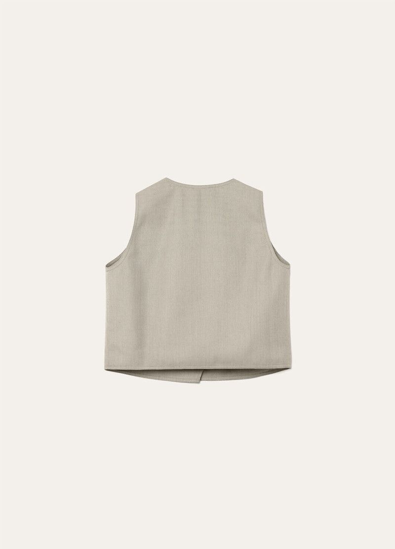 Loro Piana o1srvl11e0526 FAP0303 Cristy Crop Top in Grey Size XS / US 0-2 / IT 36-38 - 6 Thumbnail