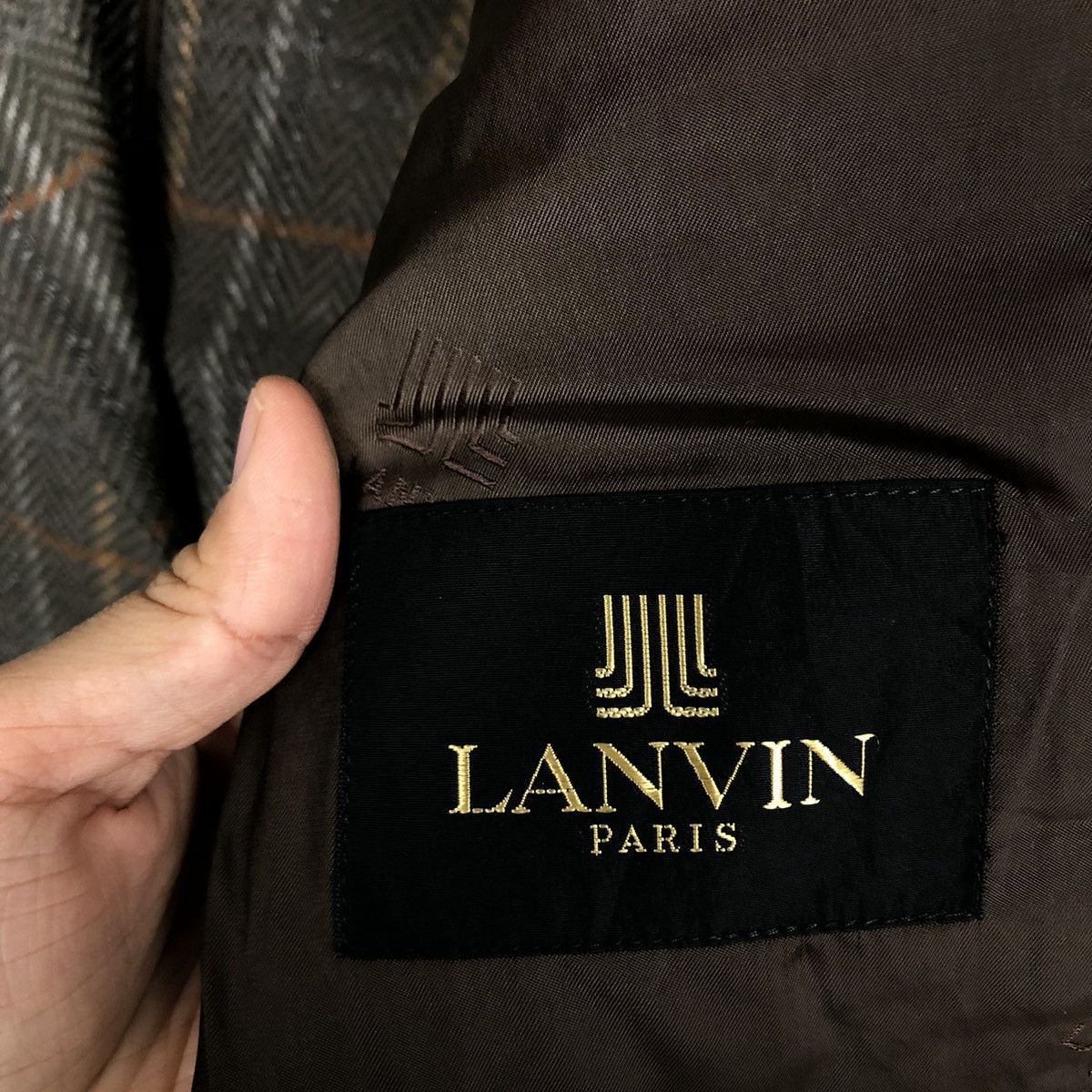 Japanese Brand VINTAGE DOUBLE BREAST COAT JACKET TARTAN DESIGN LANVIN PARIS Size US M / EU 48-50 / 2 - 12 Thumbnail