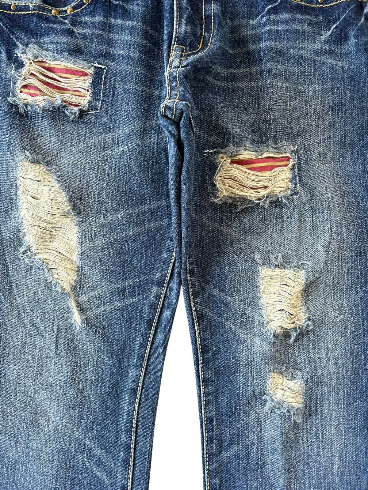 Hysteric Glamour Vintage Japanese Brand Patches Distress Flare Jeans Size 32" / US 10 / IT 46 - 3 Thumbnail