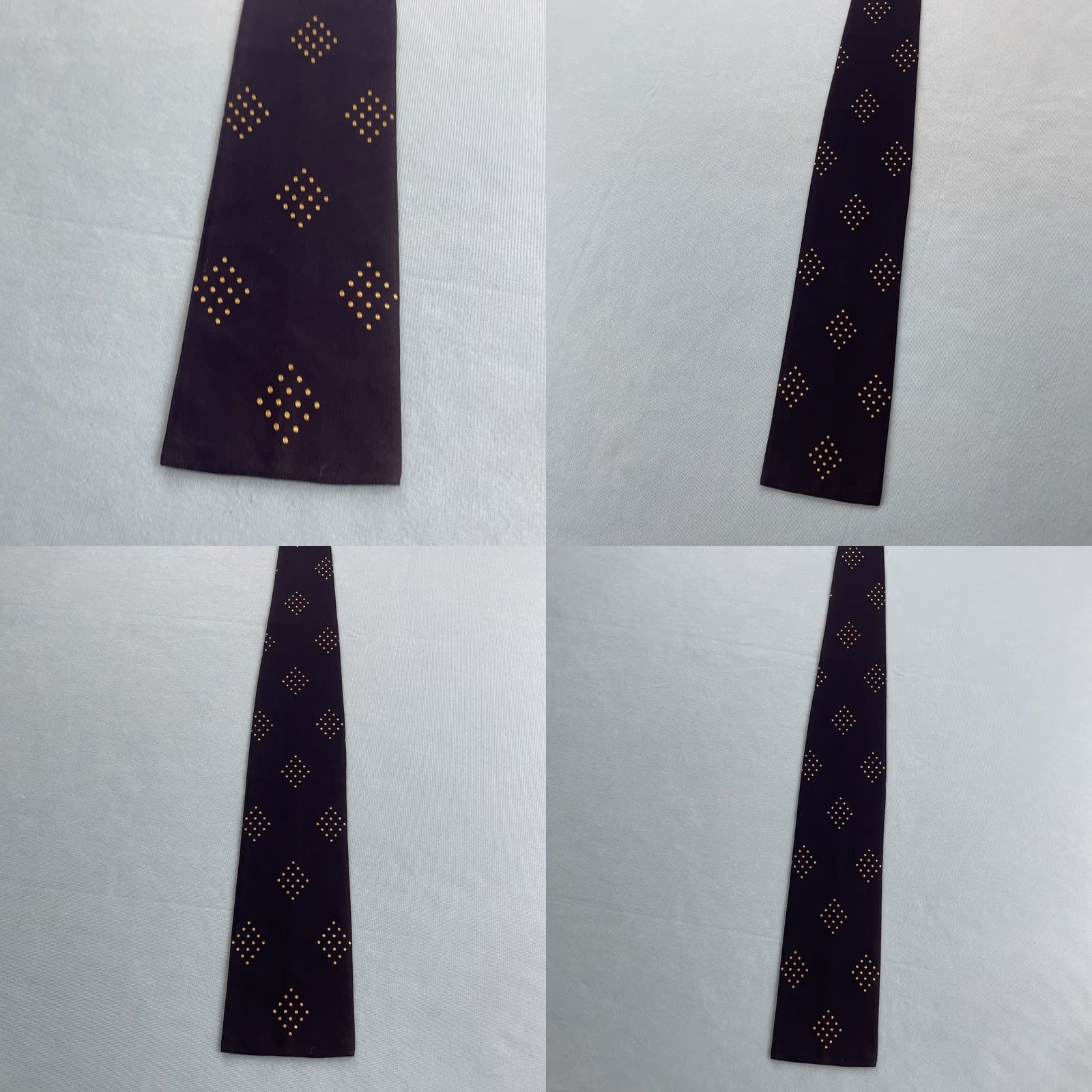 MCM VINTAGE Cavalier of Louisville Tie Neckwear Polka Dot Blue Yellow MCM Deco Rockabilly 3x53 Silk Necktie Men Size ONE SIZE - 9 Thumbnail