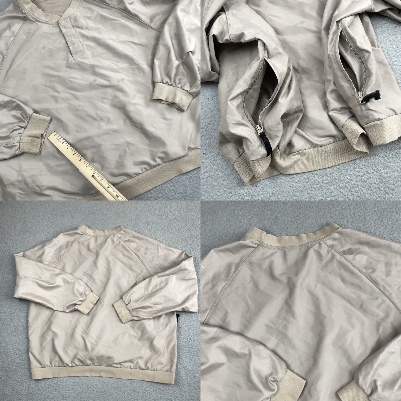 Nike VINTAGE Nike Golf Jacket Mens 2XL Brown Beige 1/4 Button Pullover Windbreaker Short All Seasons Logo Nike Mens Size US XXL / EU 58 / 5 - 8 Thumbnail
