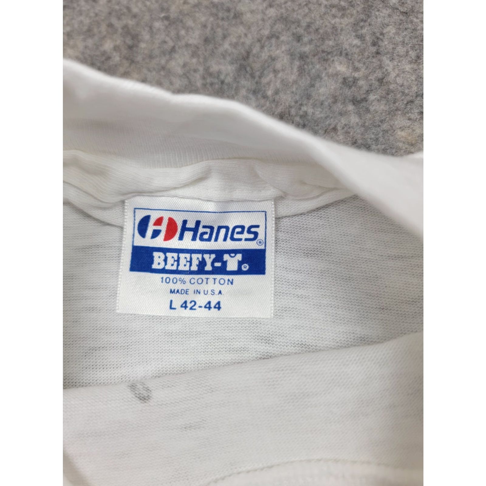 Hanes Examiner Bay To Breakers Shirt Hanes Beefy-T T-Shirt White Graphic 90s USA Vintage Large Mens Size US L / EU 52-54 / 3 - 6 Thumbnail