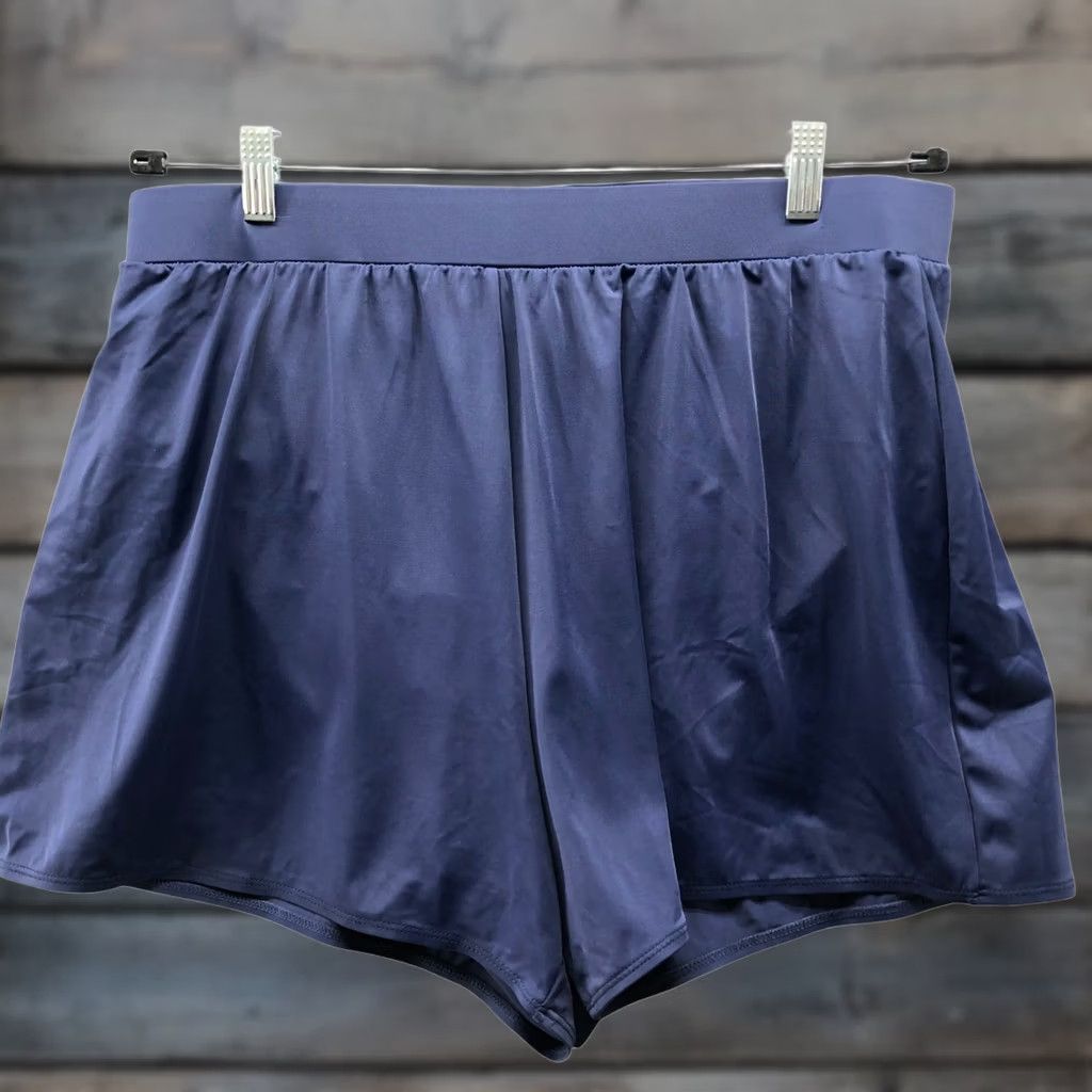 Vintage NWT Yinxueer Swim Shorts Womens 18W Navy Blue High Waisted Athletic Comfort Swim Bottom Quick Dry Elastic Waist Womens 18W Blue Size 40" / US 18 - 1 Thumbnail