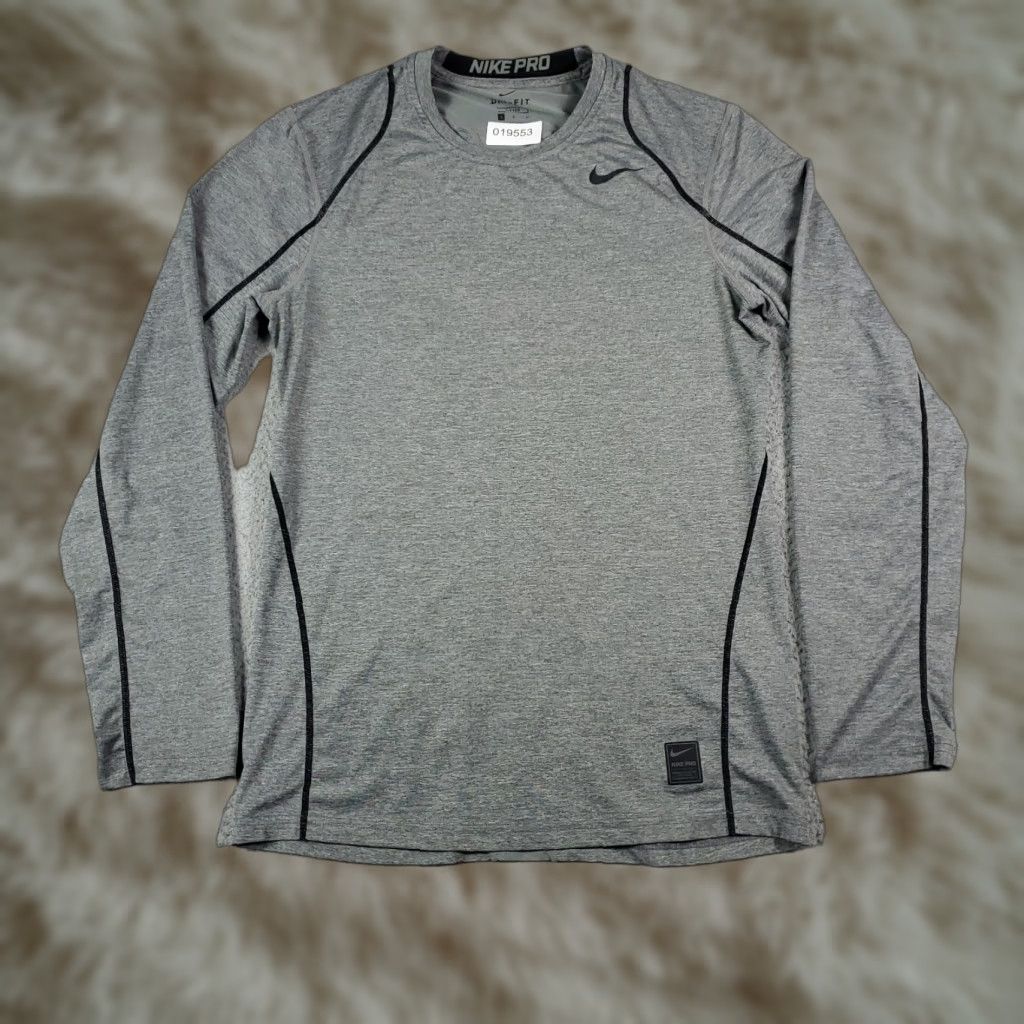 Nike Nike Shirt Mens Small Gray Pro Dri Fit Work Out Long Sleeve Size US S / EU 44-46 / 1 - 1 Thumbnail