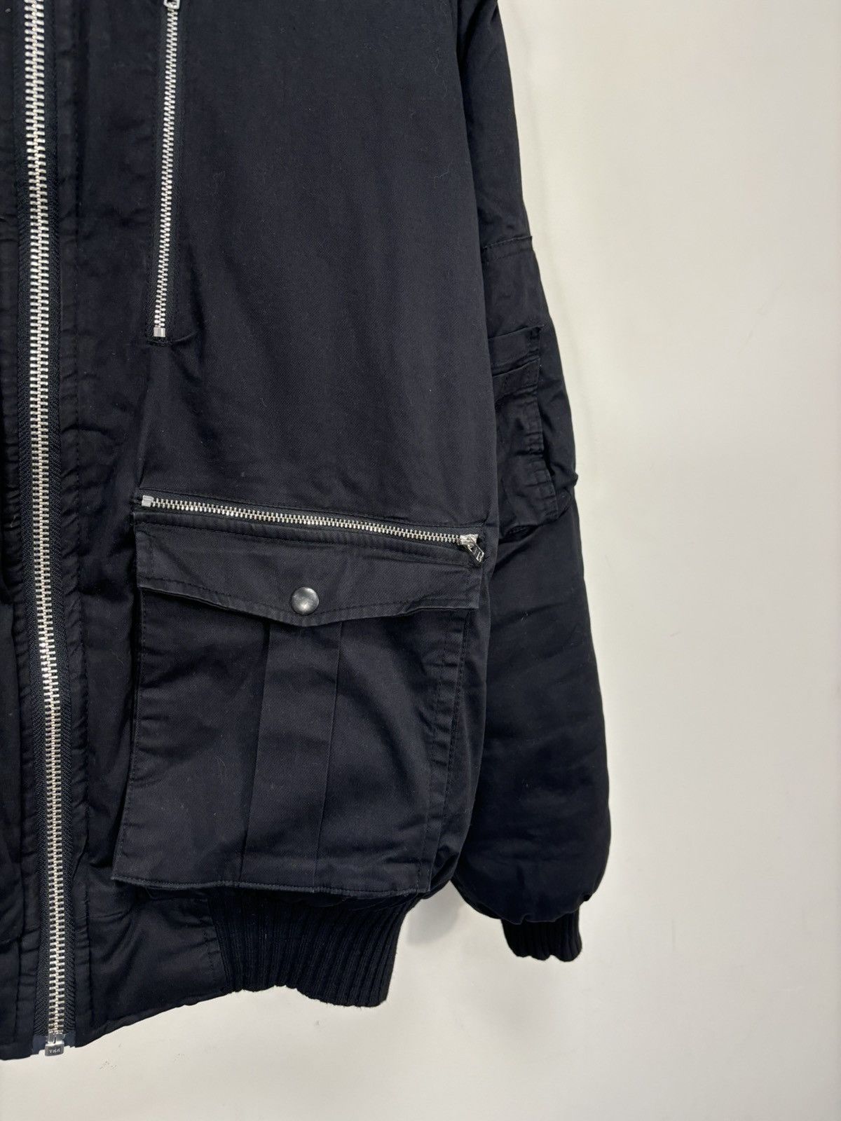 LFDY LFDY Men’s Y2K Multipocket Military Hype Black Bomber Jacket Size US S / EU 44-46 / 1 - 8 Thumbnail