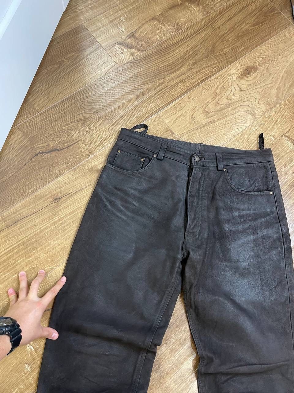 Genuine Leather × Vintage Vintage 90’s Y2K Style Classic Casual Black Leather Pants Size US 36 / EU 52 - 6 Thumbnail