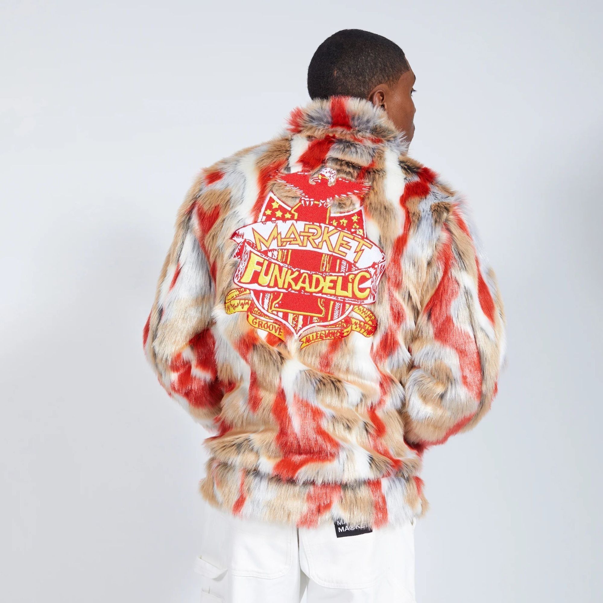 image of $250 Market Funkadelic Tie Dye Shag Jacket - XL in Red, Men's