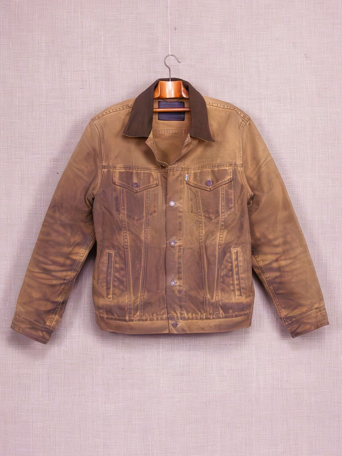 Levi's Sz XL Levi’s x Filson Tan Waxed Tin Cloth Trucker Jacket Grailed