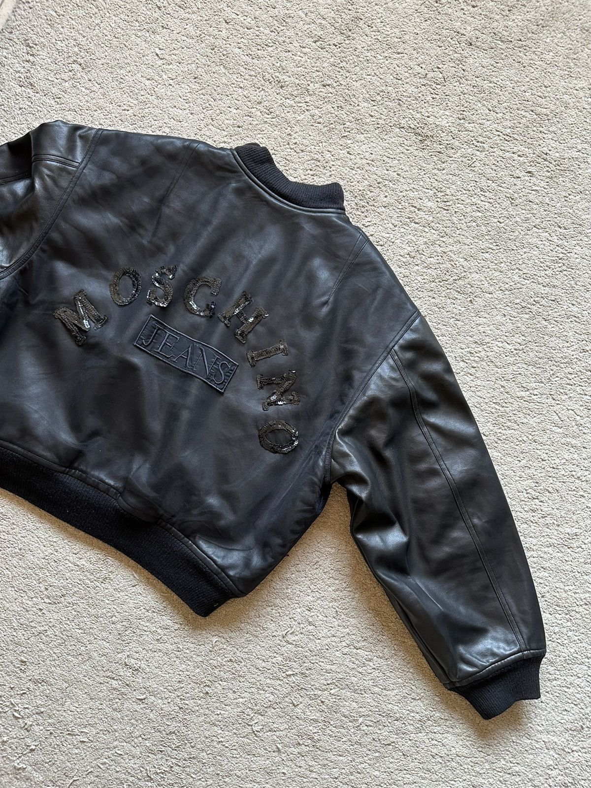 Jeremy Scott 1990s Moschino Leather Jacket Size US M / EU 48-50 / 2 - 3 Thumbnail