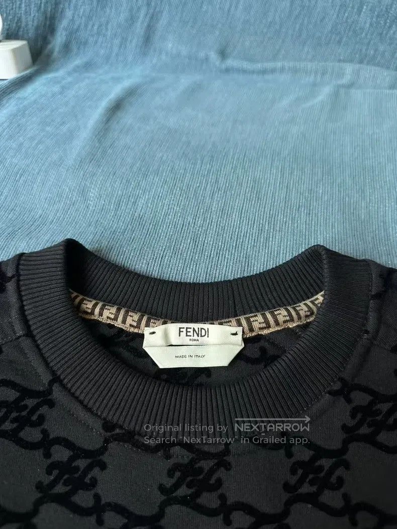 Fendi Fendi Black All-Over Printed Flocked Ribbon Hoodie Size XS / US 0-2 / IT 36-38 - 3 Thumbnail