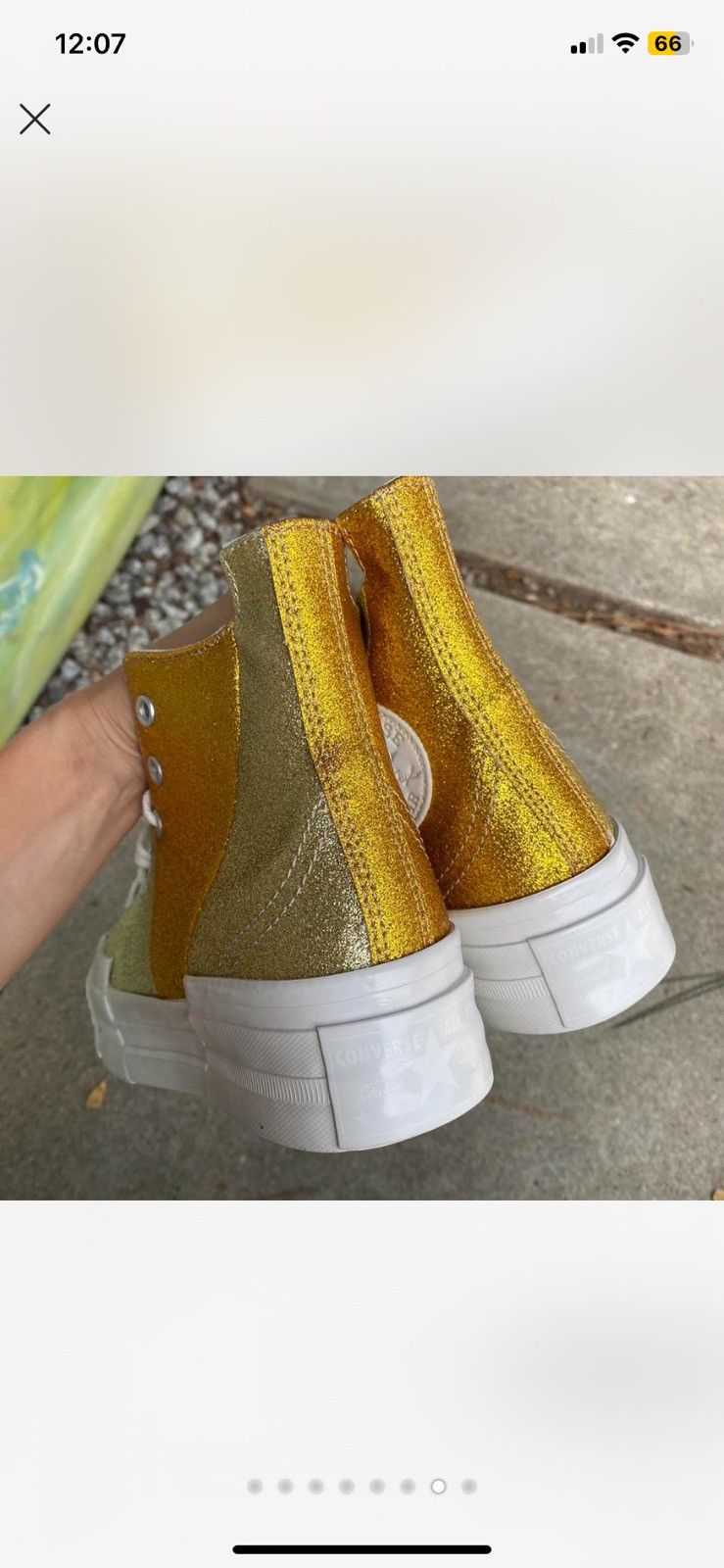 Converse Converse Chuck 70 Plus Glitter Gold High Top Unisex Women’s Size US 7 / IT 37 - 5 Thumbnail