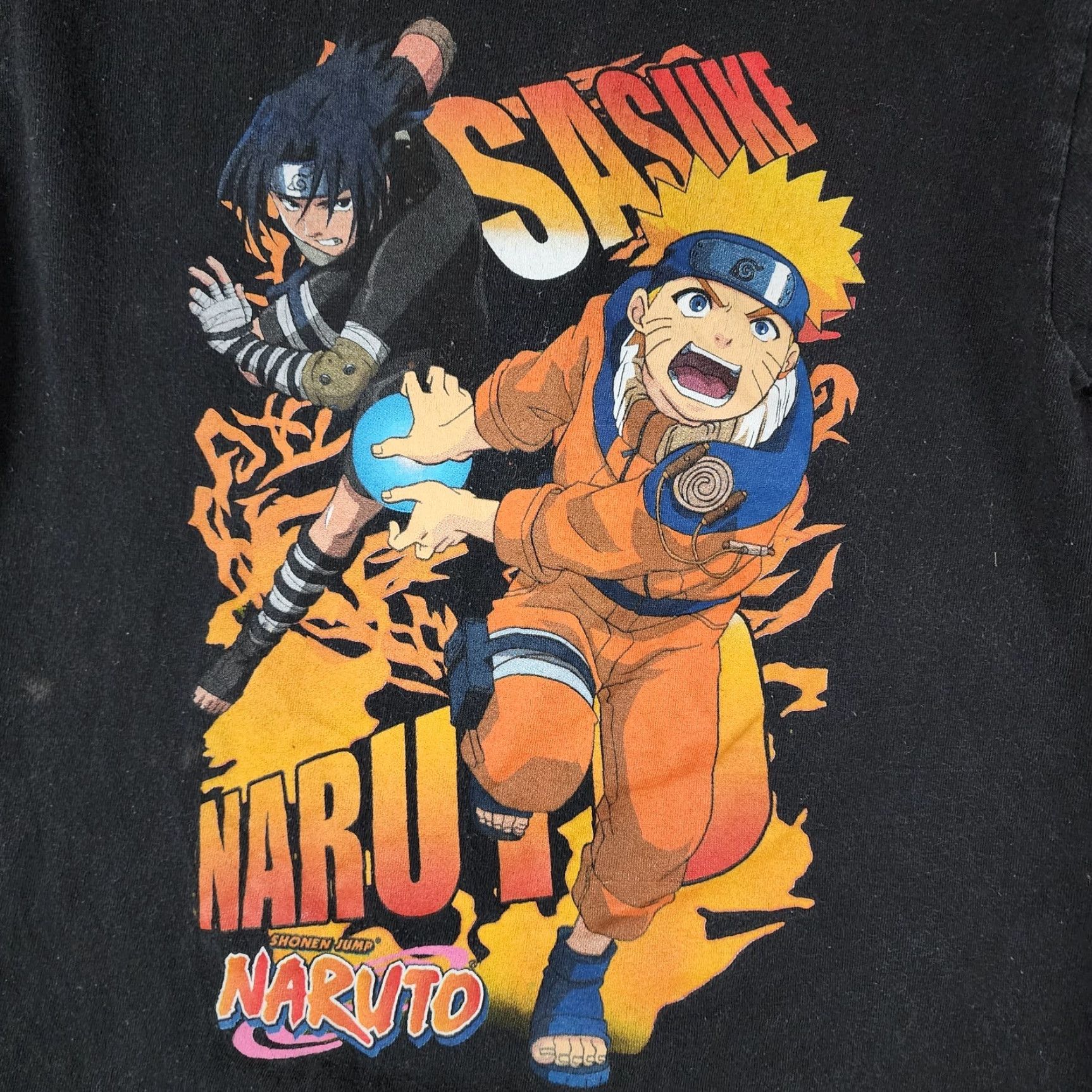 Vintage Naruto Teen Black Short Sleeve Sasuke Naruto Graphic Tee Size S Size US 29 - 2 Thumbnail