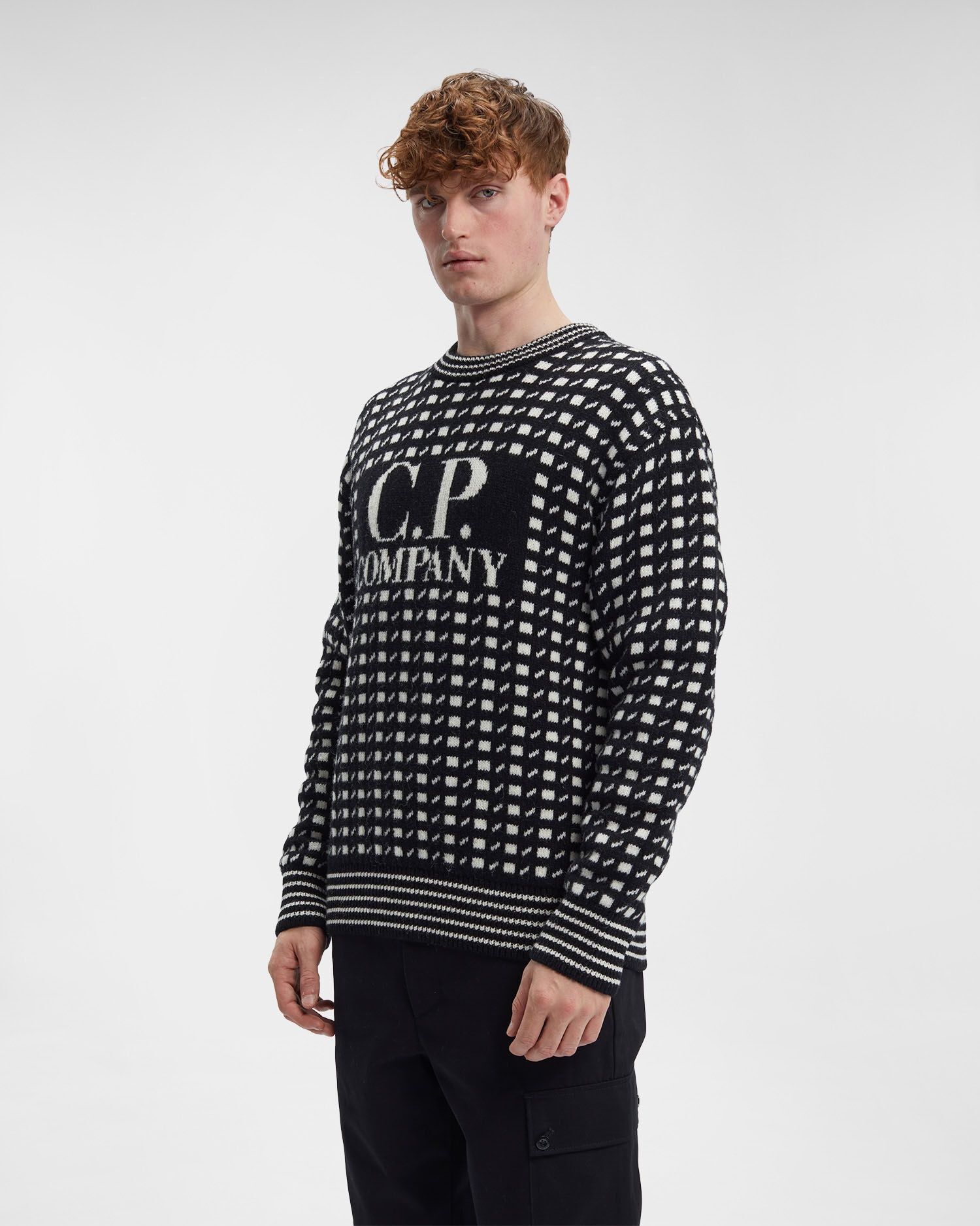 C.P. Company o1y1224 Crewneck Sweater in Black/White Size US S / EU 44-46 / 1 - 2 Thumbnail