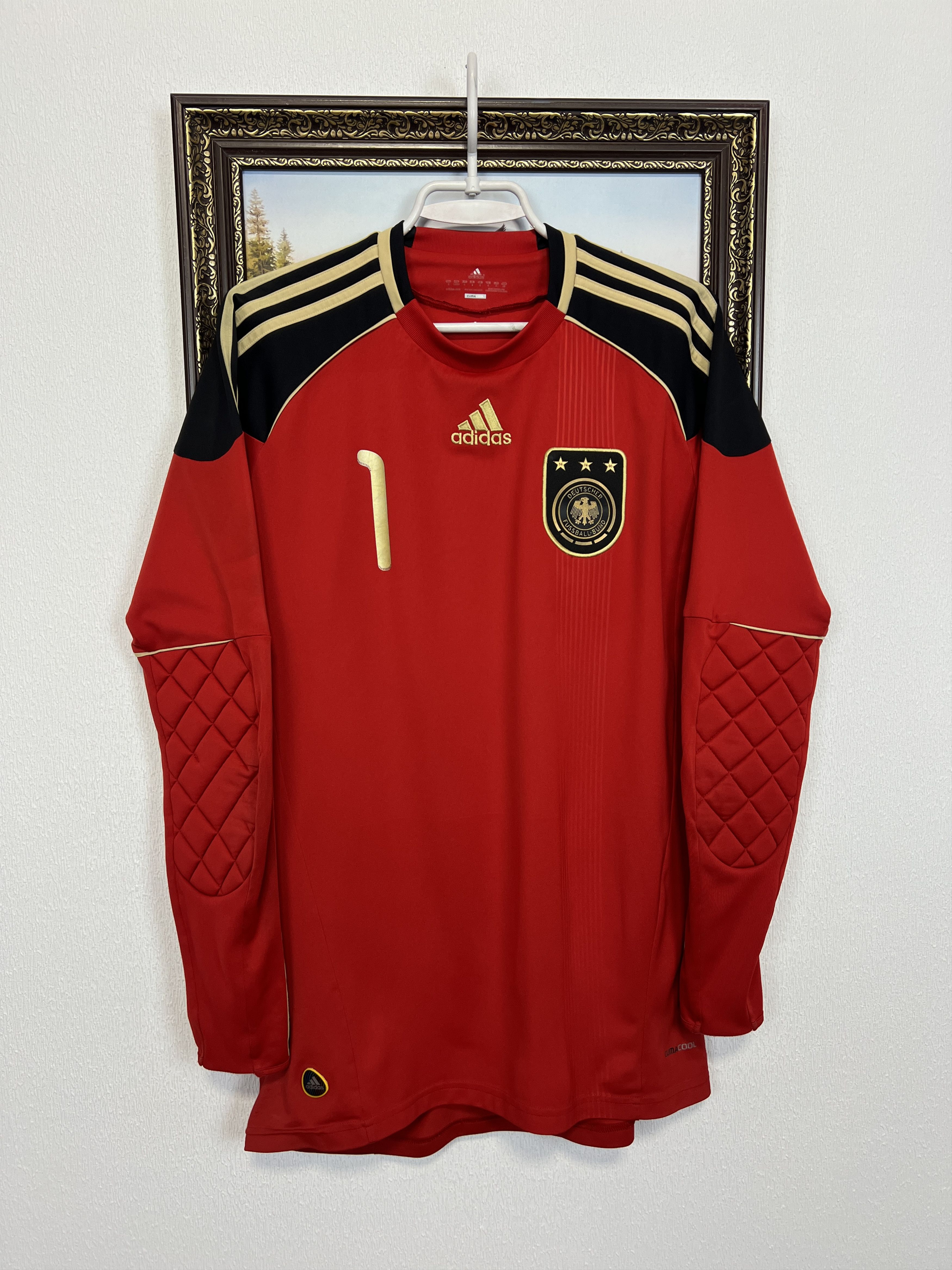 Adidas Germany Goalkeeper football shirt Soccer #1 Adler Jersey Size US S / EU 44-46 / 1 - 1 Thumbnail
