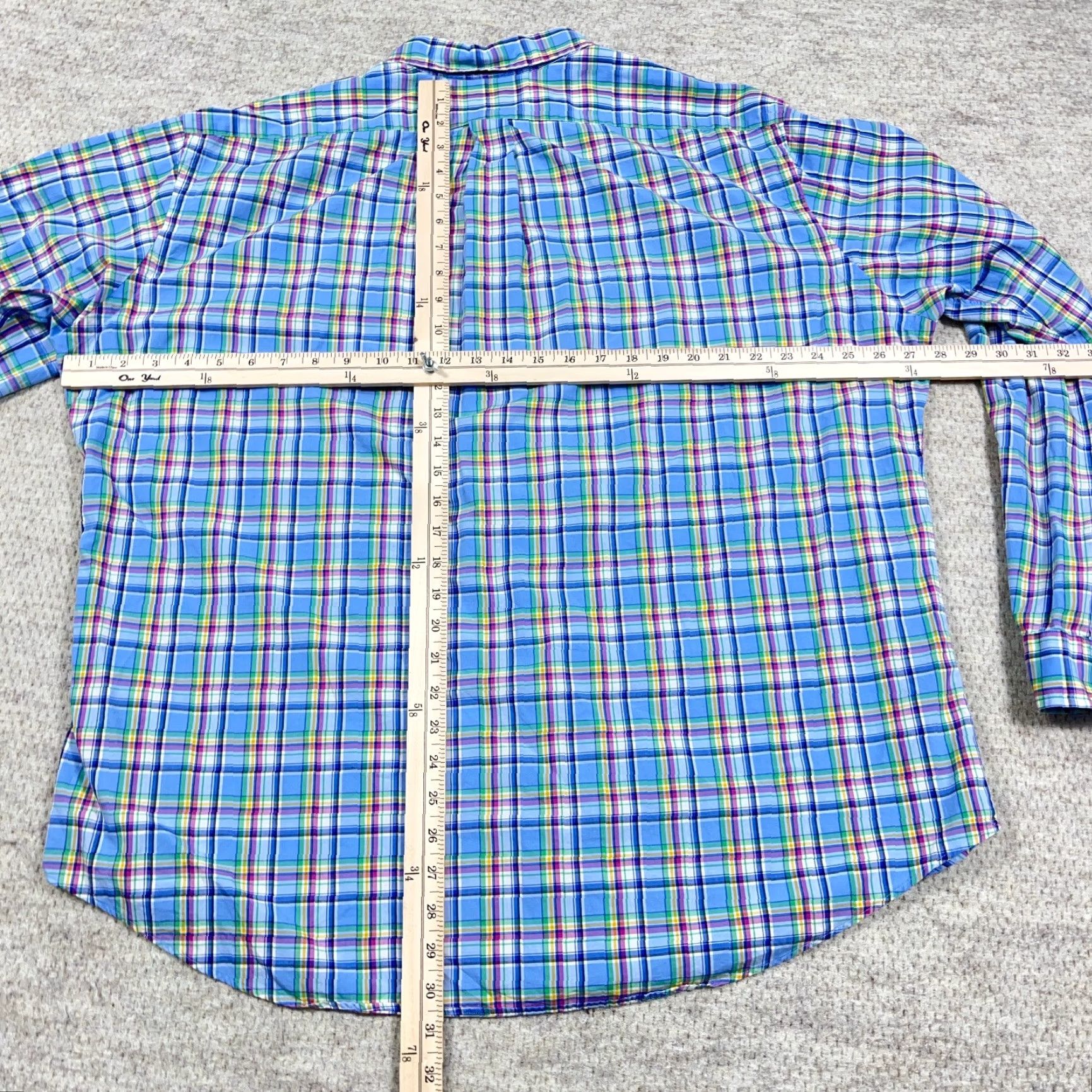 Polo Ralph Lauren Ralph Lauren Shirt Men XXL 2XL Blue Plaid Classic Fit Button Up Poplin Dress A93 Size 48R - 5 Thumbnail