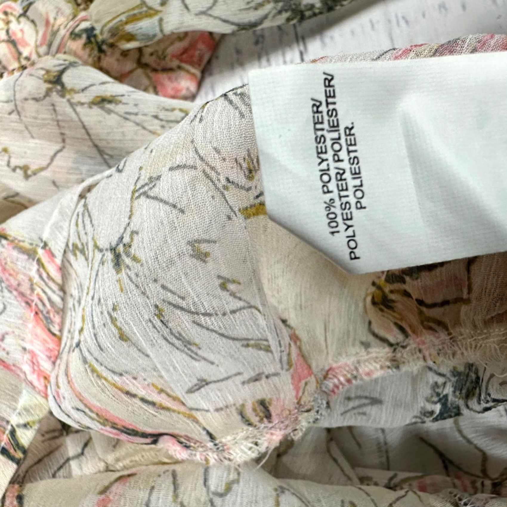 Lucky Brand Lucky Brand Blouse Long Sleeve Floral Beige Pink Sz M Womens Size M / US 6-8 / IT 42-44 - 7 Thumbnail
